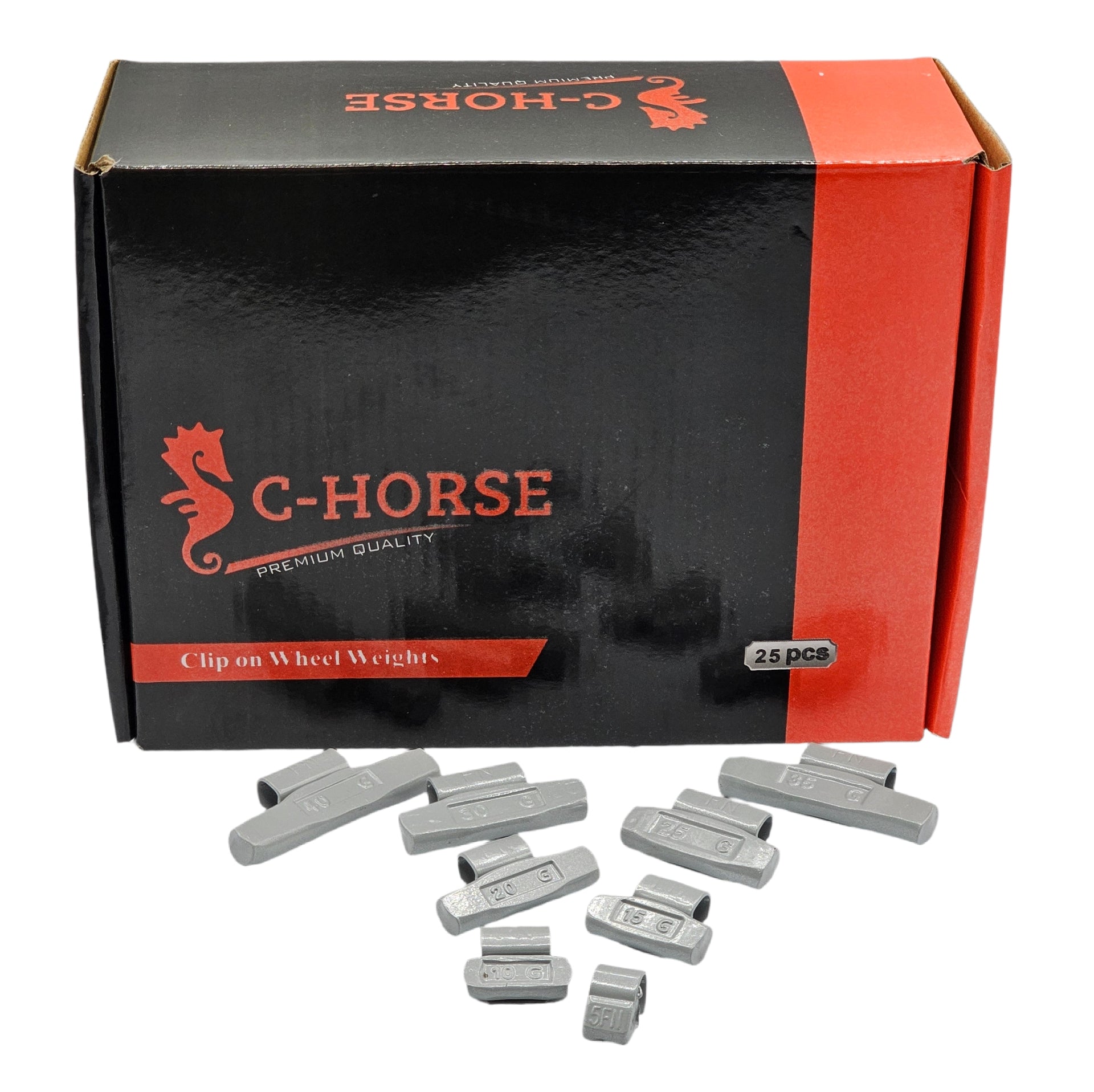 200-Piece Clip-On Wheel Weight Kit FN Style - Gray Coated Assortment 5g-40g