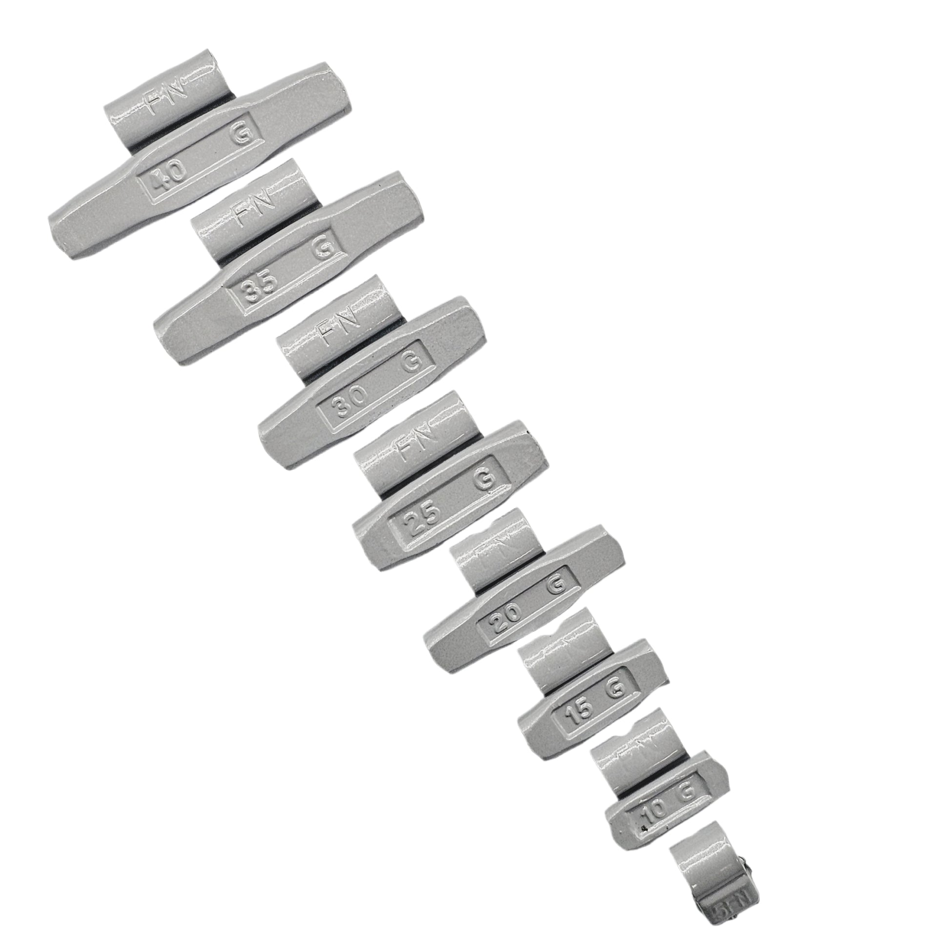 200-Piece Clip-On Wheel Weight Kit FN Style - Gray Coated Assortment 5g-40g