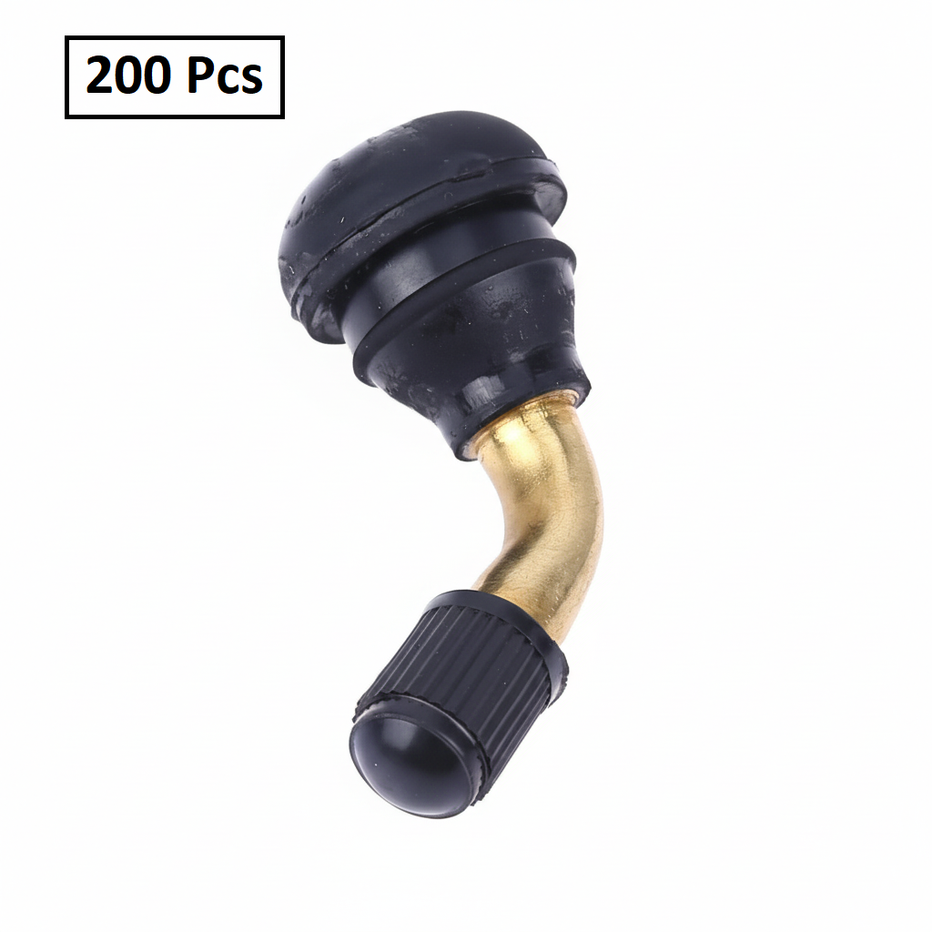 PVR70 Bent 90° Snap-In Valve Stem - Rubber Base Brass Elbow 11.3mm