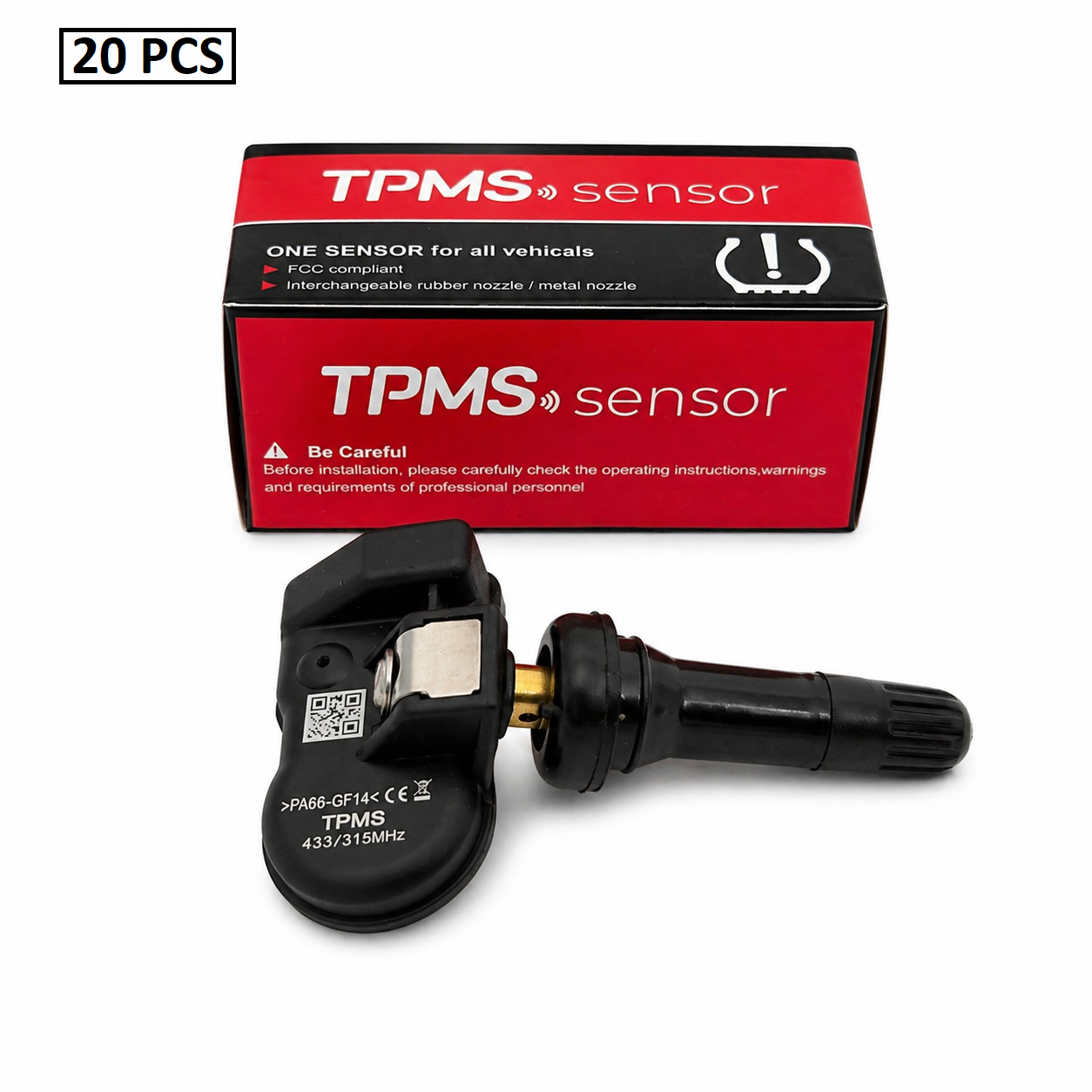 TPMS Sensor 315MHz + 433MHz Programmable Universal Valve Compatible with Autel programming tool