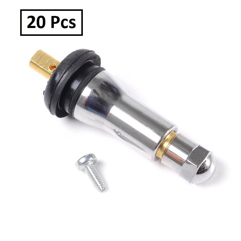 TPMS Valve Stem 20008C - Snap-In Style Chrome Finish