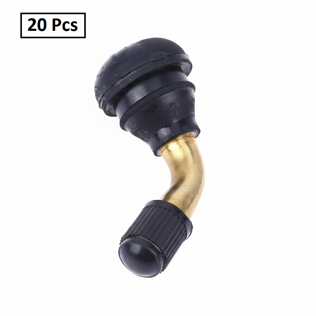 PVR70 Bent 90° Snap-In Valve Stem - Rubber Base Brass Elbow 11.3mm