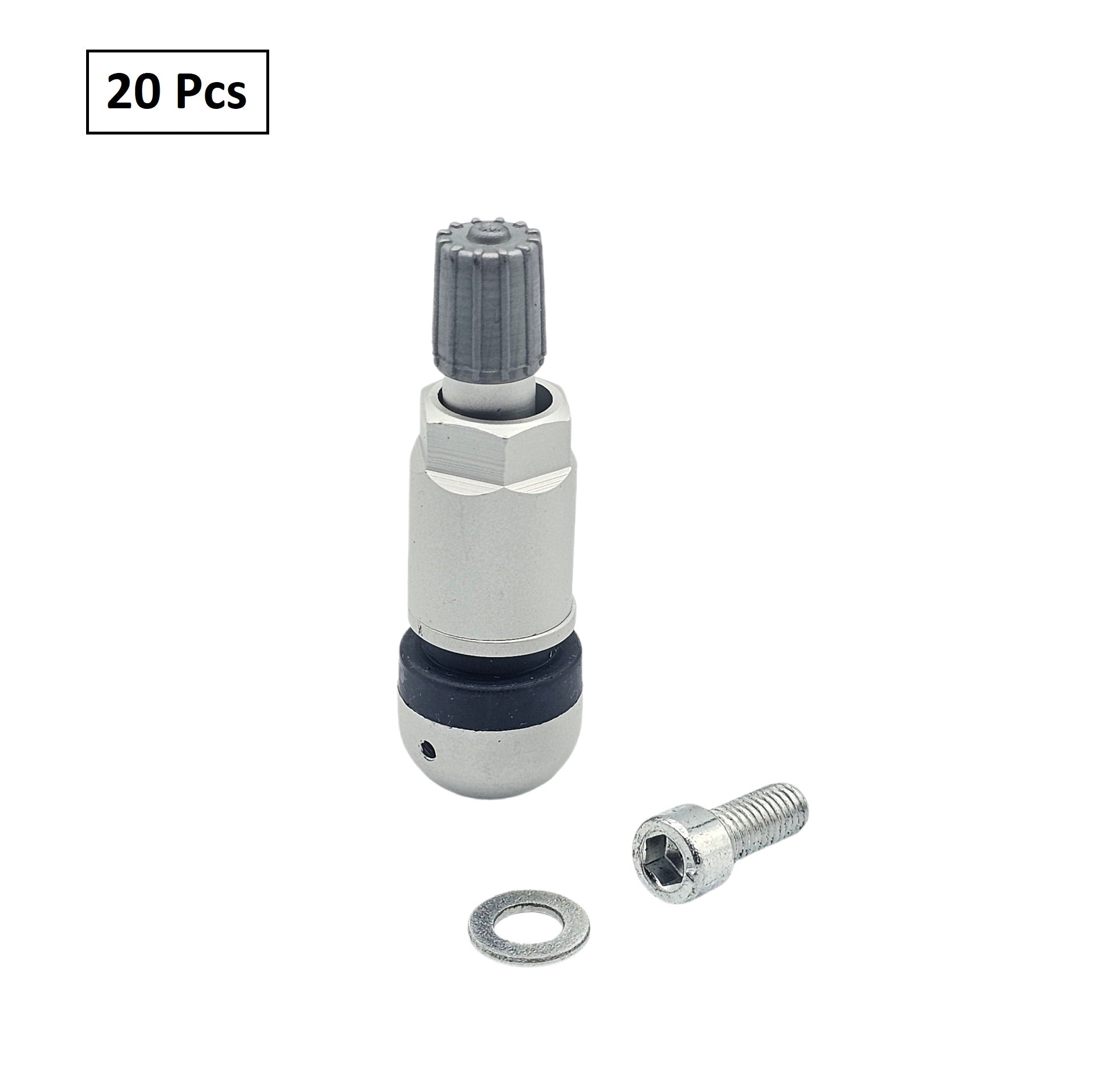 TPMS Valve Stem Kit 20037 - Clamp-In Aluminum Sleeve Chrome Finish