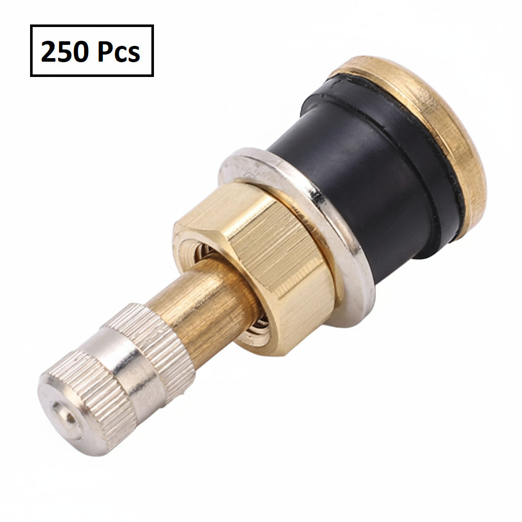 TR501 Clamp-In Valve Stem - Brass Tubeless for Heavy-Duty Commercial Vehicles (Trucks, Buses, RVs)