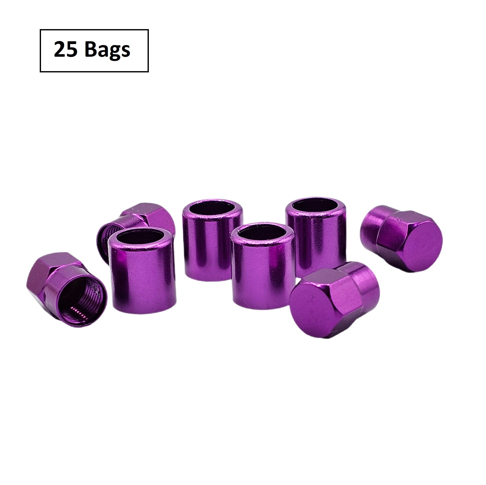 Purple Aluminum Valve Sleeve & Cap Set - TR413 Snap-In 0.305"-32