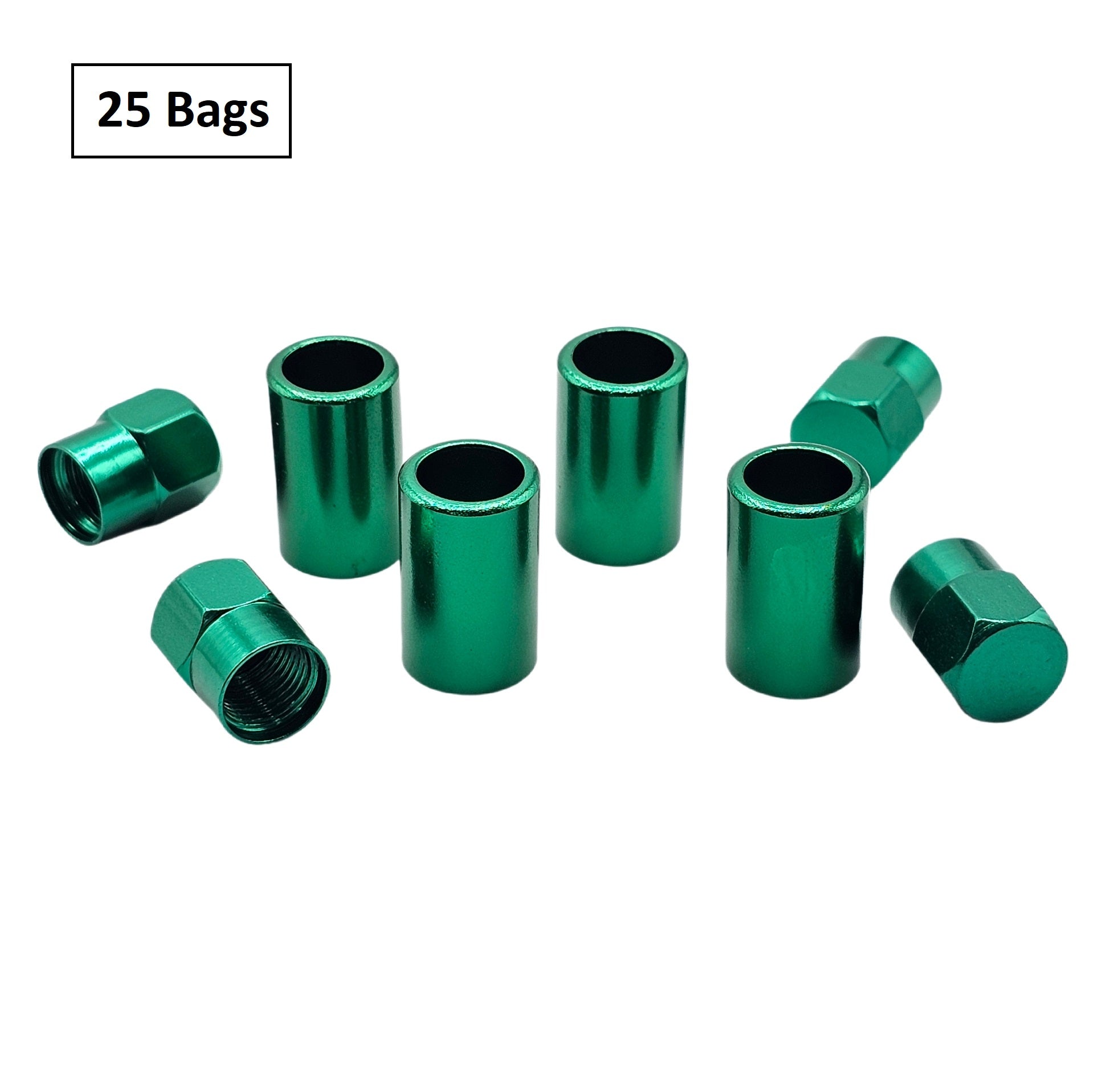 Green Aluminum Valve Sleeve & Cap Set - TR414 Snap-In 0.305"-32