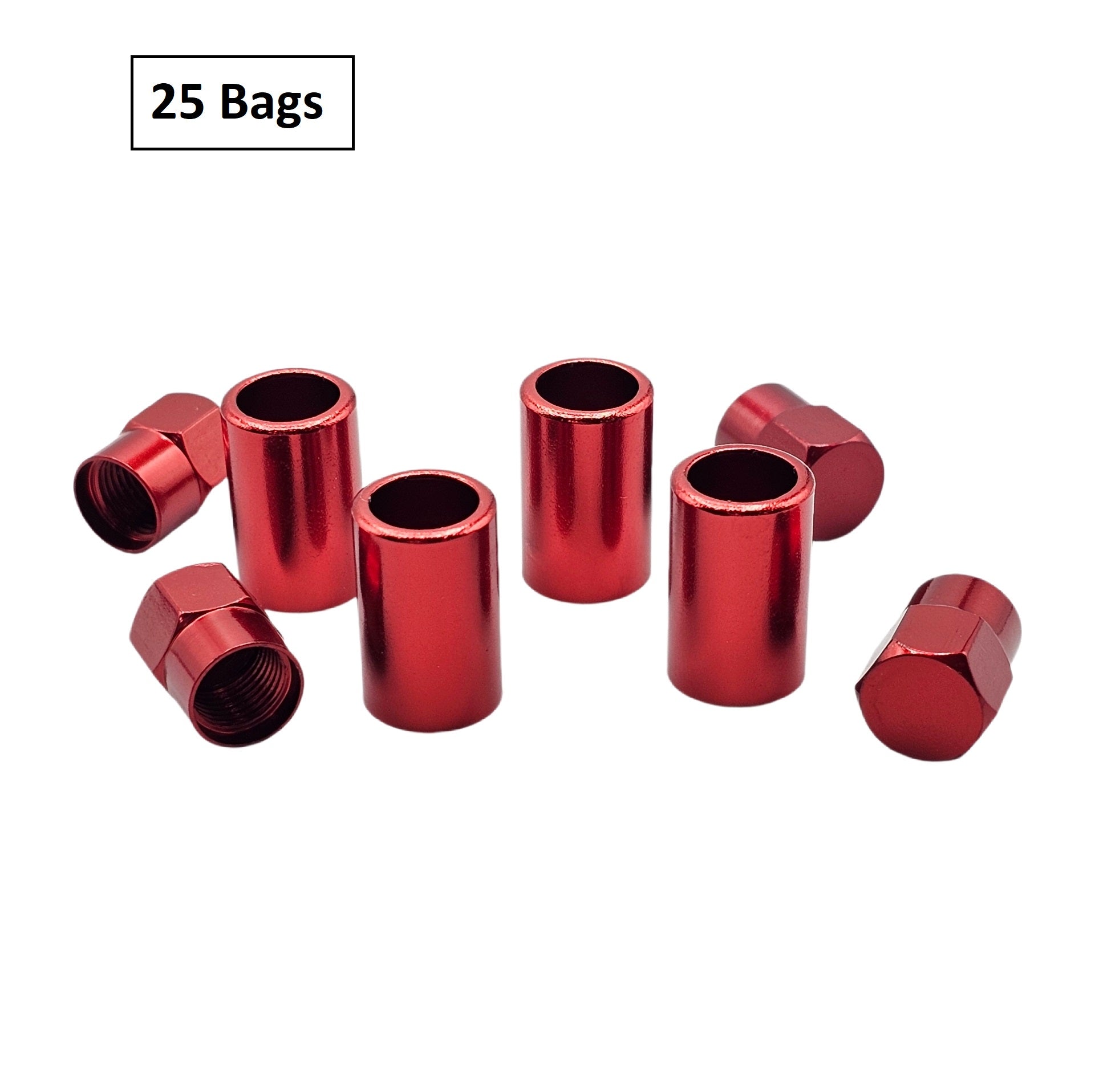 Red Aluminum Valve Sleeve & Cap Set - TR414 Snap-In 0.305"-32