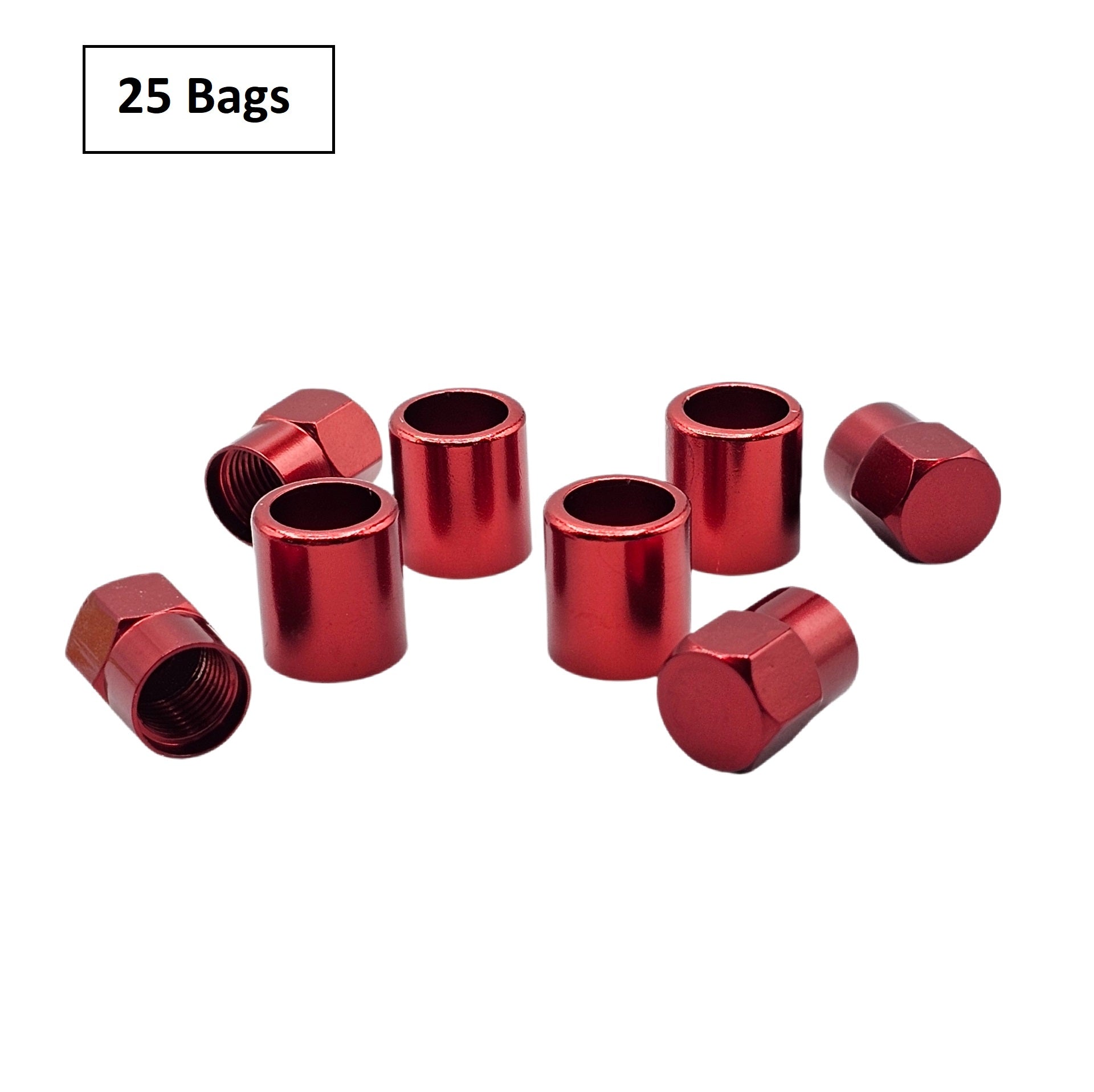 Red Aluminum Valve Sleeve & Cap Set - TR413 Snap-In 0.305"-32