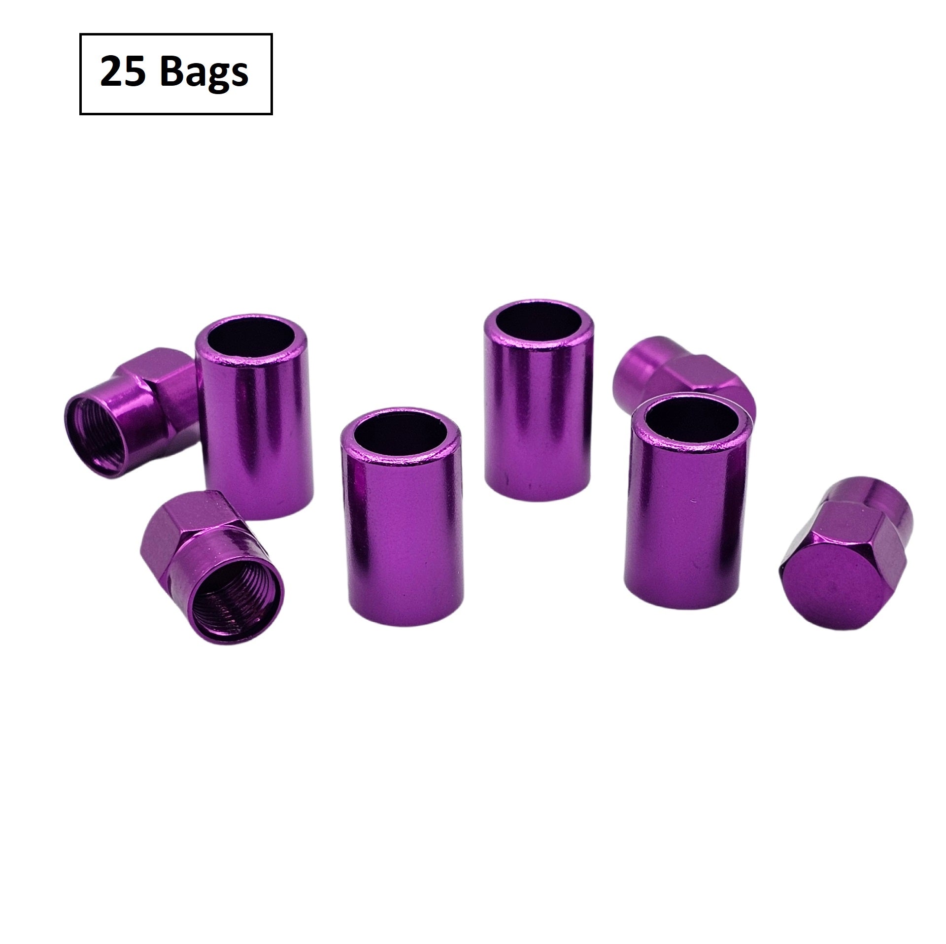 Purple Aluminum Valve Sleeve & Cap Set - TR414 Snap-In 0.305"-32