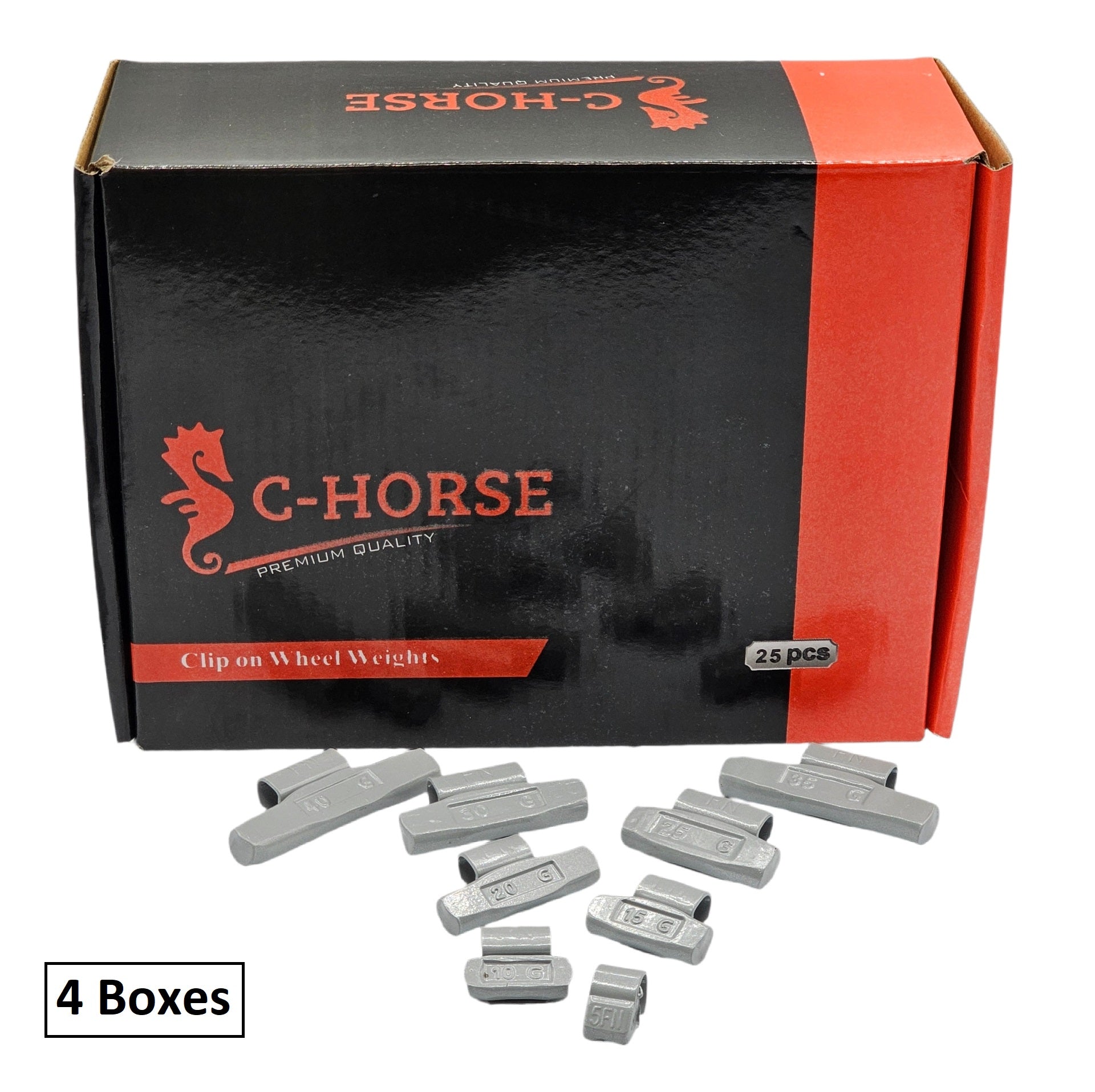 200-Piece Clip-On Wheel Weight Kit FN Style - Gray Coated Assortment 5g-40g