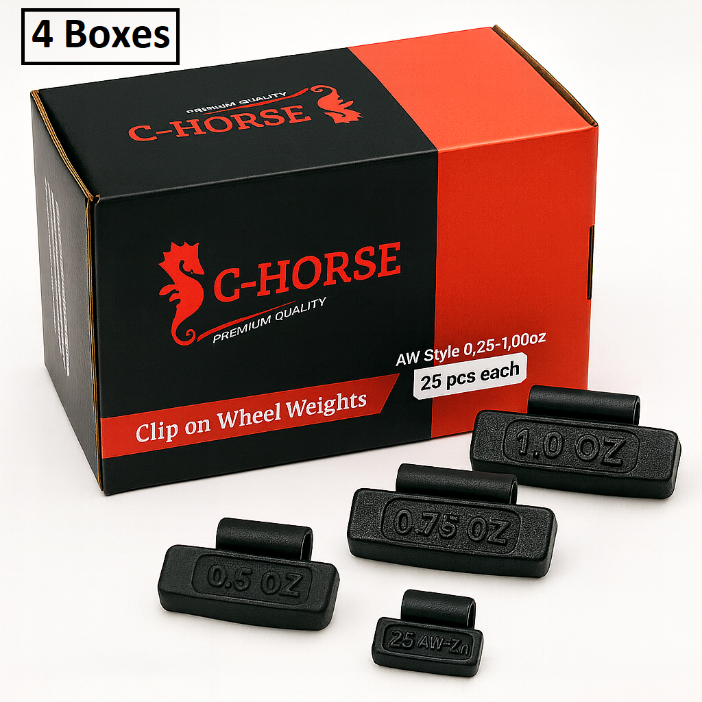 100pc AW Clip-On Wheel Weight Assortment - 0.25-1.00oz Black