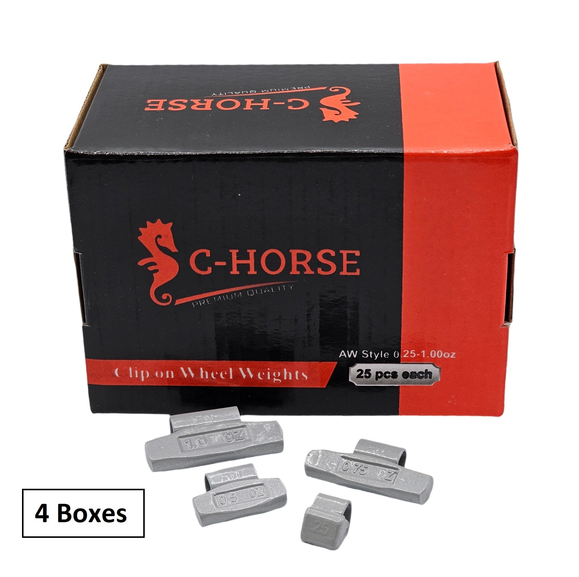 100-Piece Clip-On Wheel Weight Kit P Style - Gray Coated Assortment 0.25-1.00 oz
