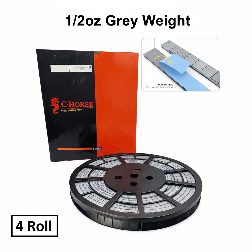 Stick-On Grey Wheel Weight Roll - 0.50oz Segments 360pc Blue Tape