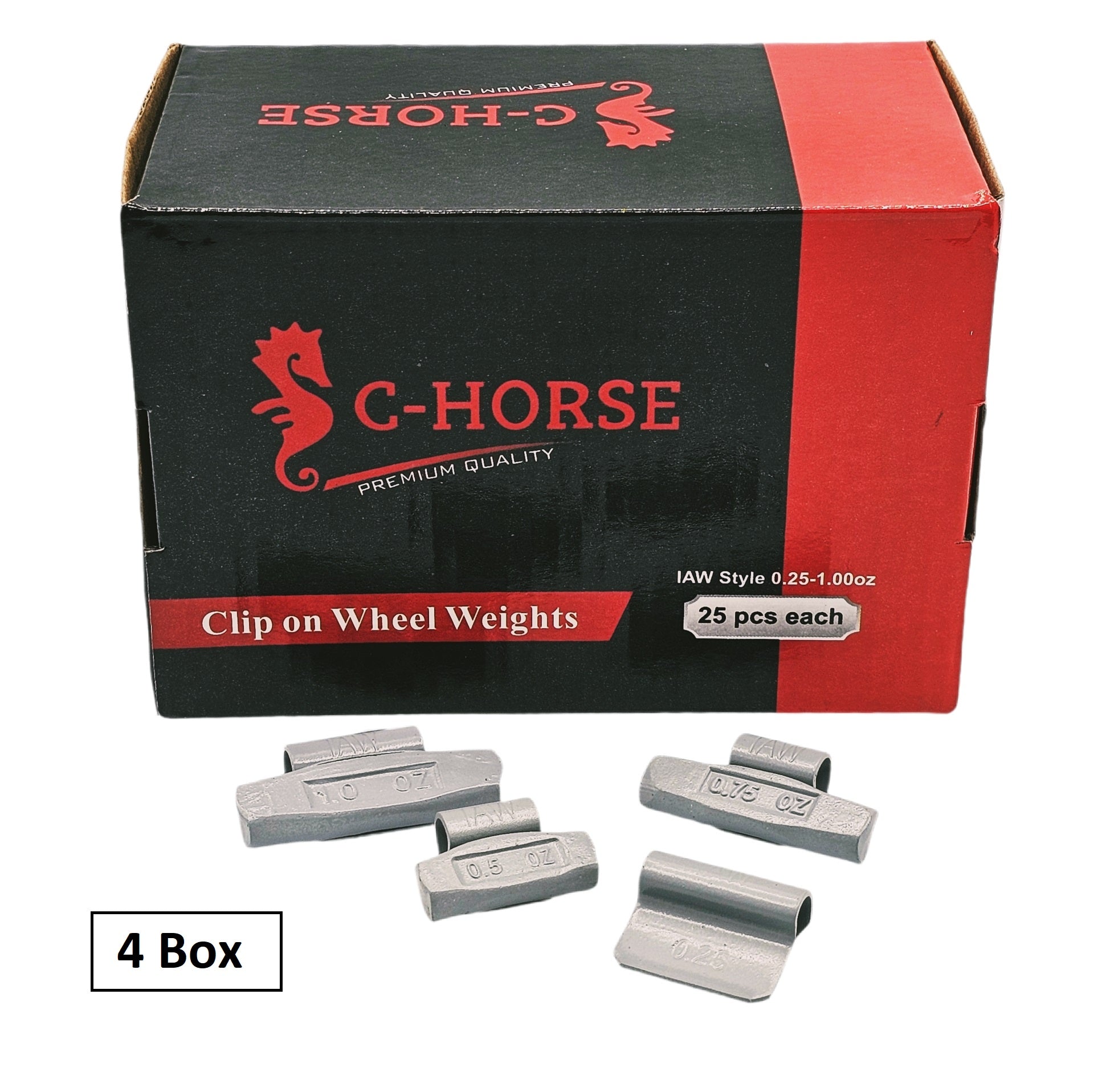 100-Piece Clip-On Wheel Weight Kit IAW Style - Gray Coated Assortment 0.25-1.00 oz