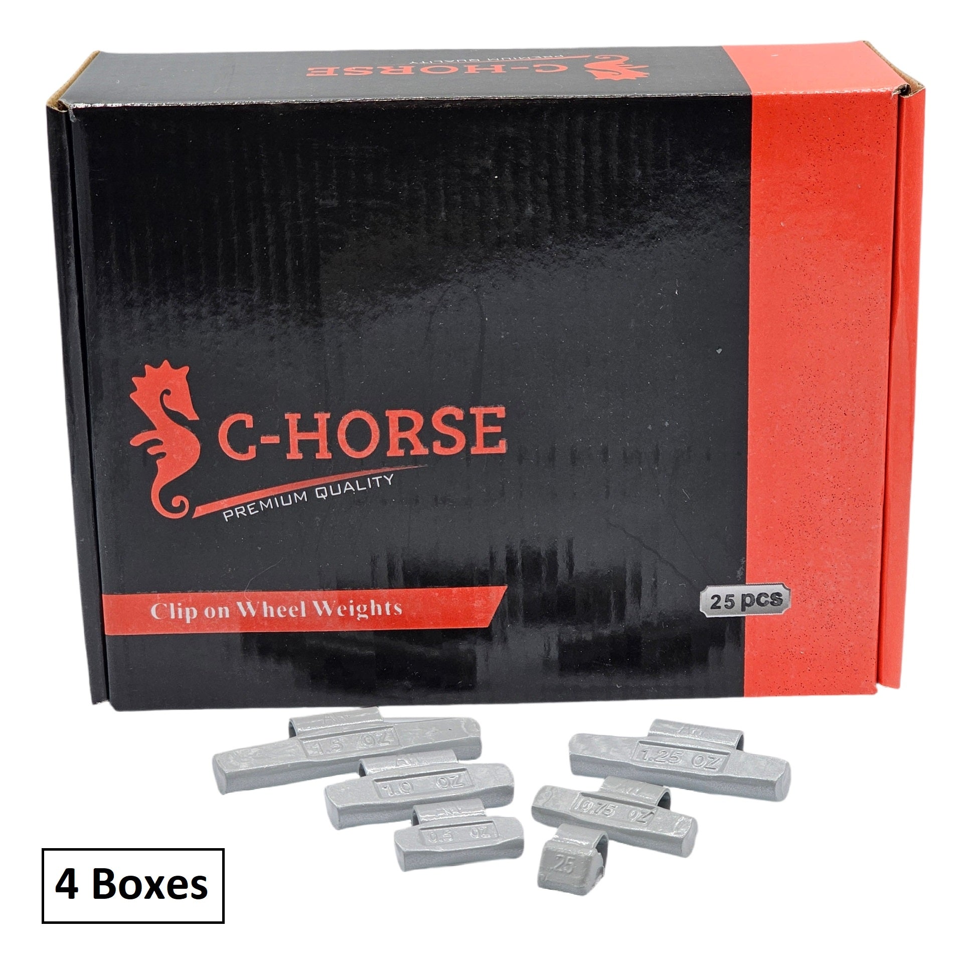 150pc AW Clip-On Wheel Weight Assortment - 0.25-1.50oz Gray Coated