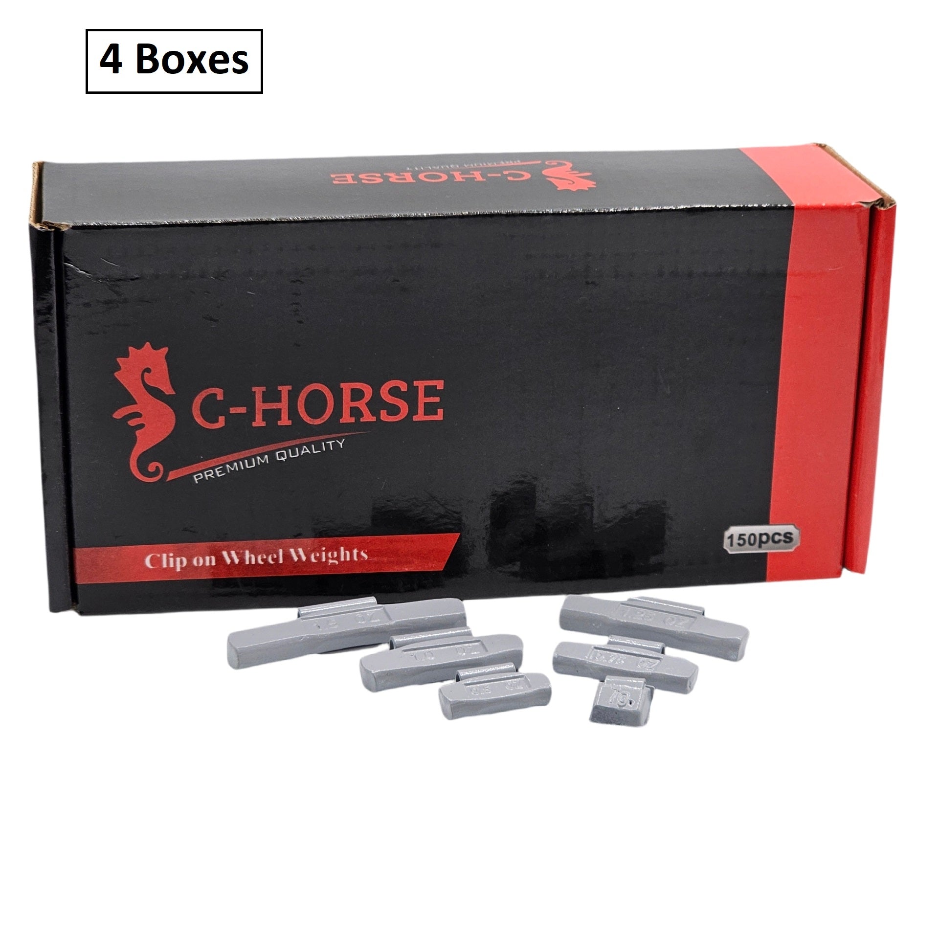 150pc P Clip-On Wheel Weight Assortment - 0.25-1.50oz Gray Coated