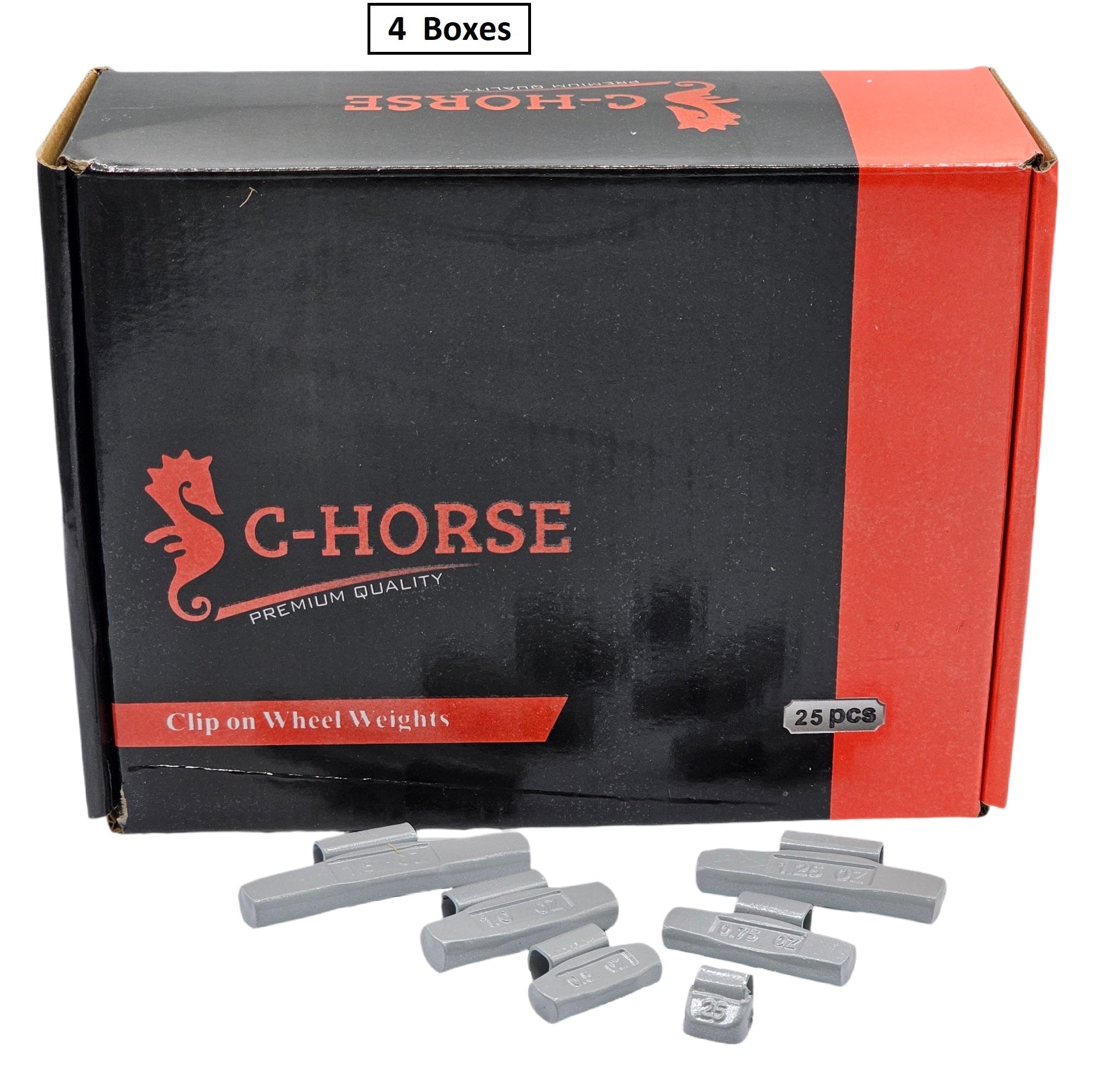 150pc MC Clip-On Wheel Weight Assortment - 0.25-1.50oz Gray Coated