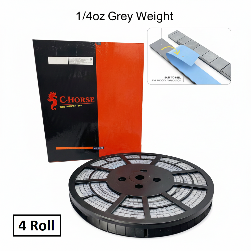 Stick-On Grey Wheel Weight Roll - 0.25oz Segments 720pc Blue Tape