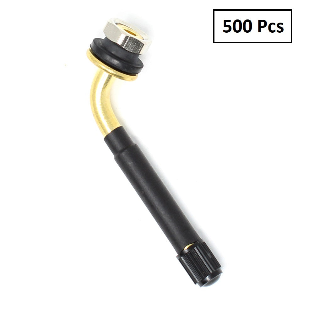 TR417 Snap-In Rubber Valve Stem - 25° Angled Neck for Easier Inflation Access (100-Pack)