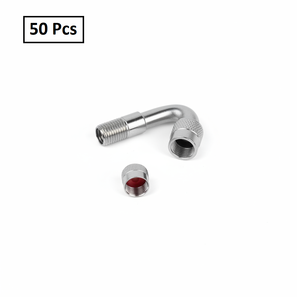 Metal Valve Extension 135° - Chrome-Plated Tire Valve Extension for Cars & Light Trucks