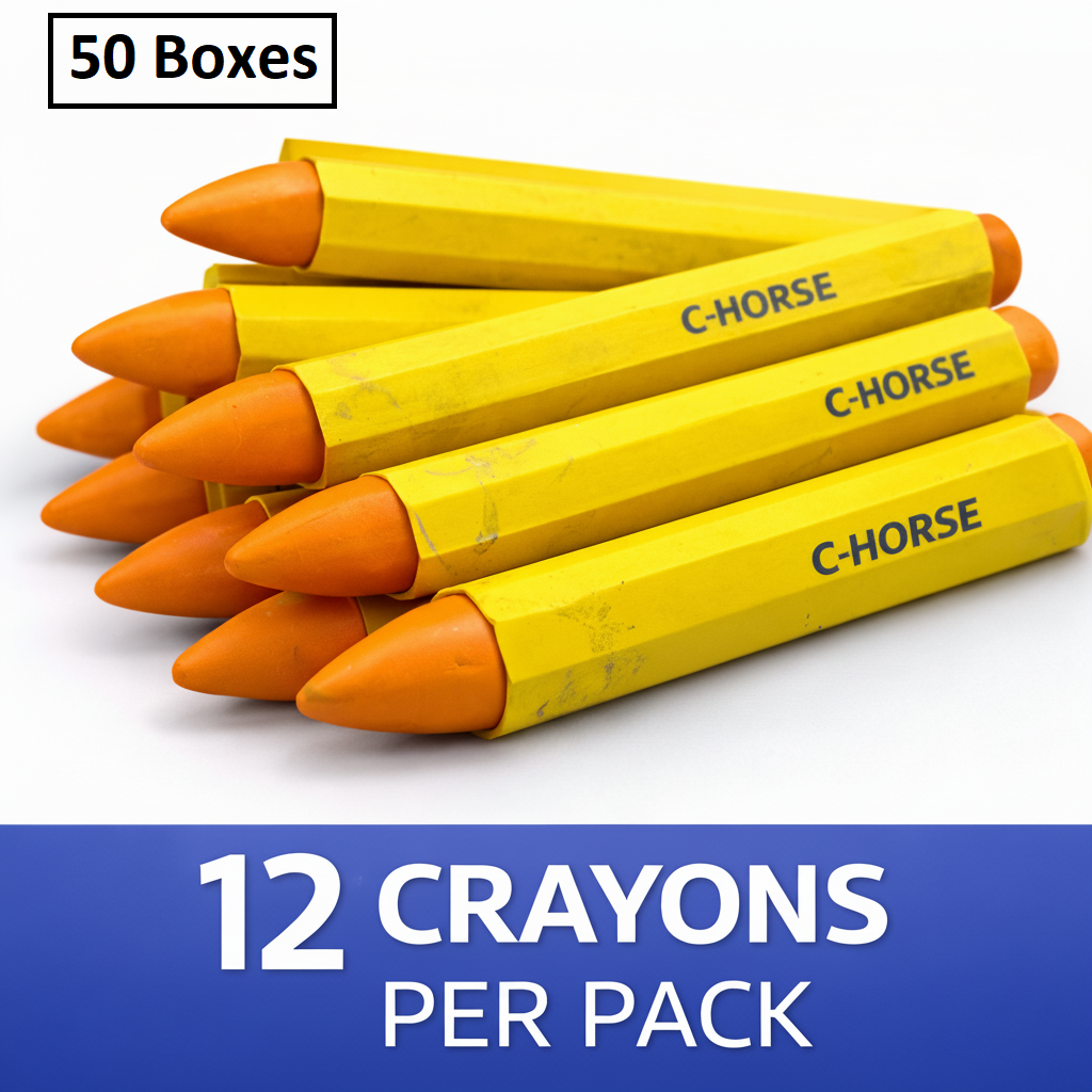 Yellow Tire Marking Crayon 12-Pack - All Surface Grease Pencil Marker