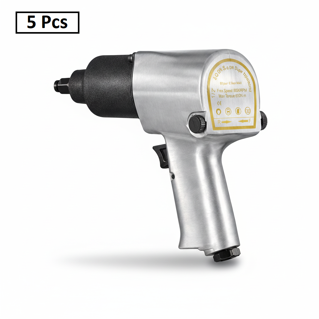 1/2" Pneumatic Impact Wrench Kit - 650 ft-lbs 5-Speed Air Tool