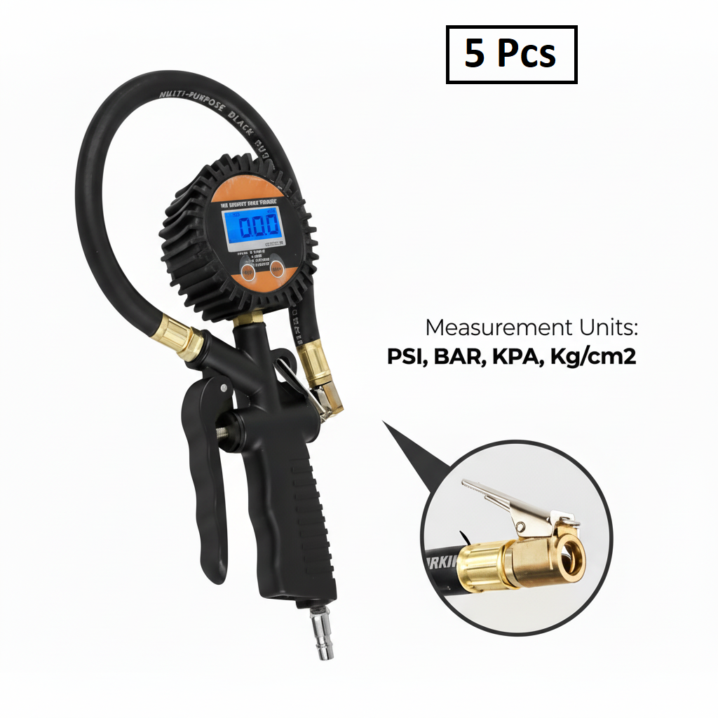 Digital Tire Inflator with Pressure Gauge - 250 PSI LCD Air Chuck