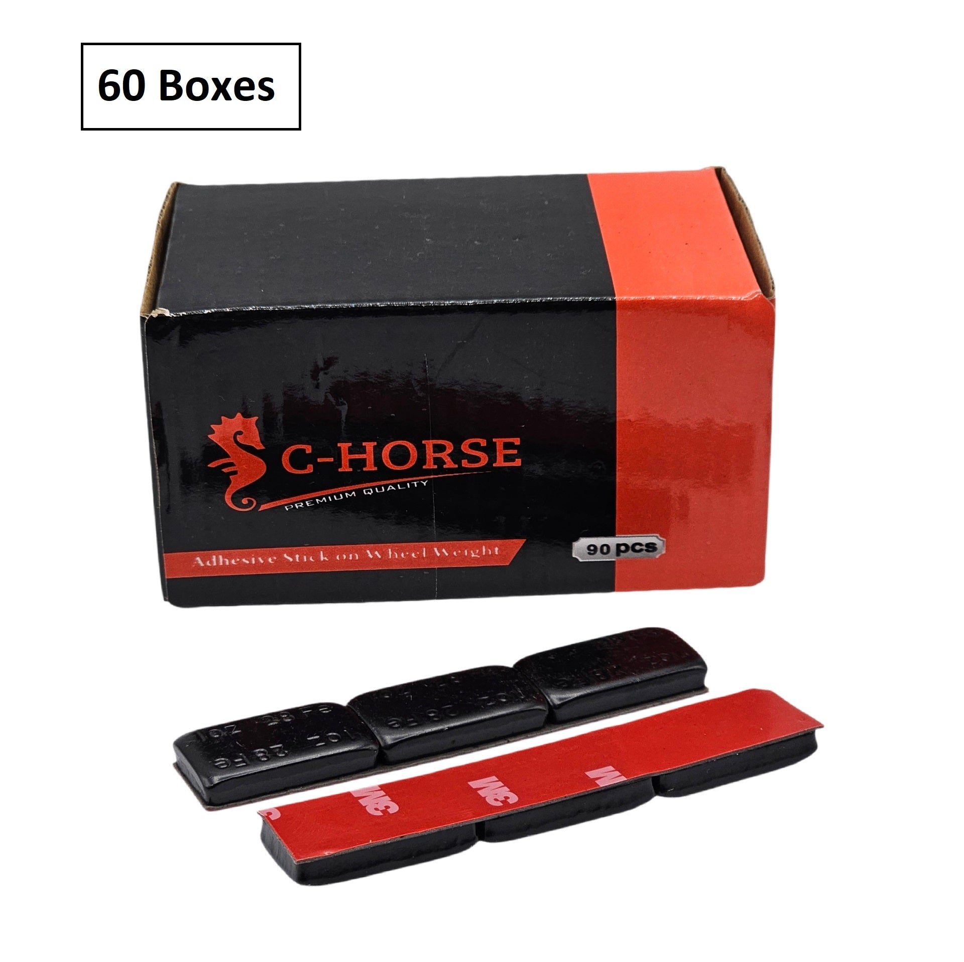 Stick-On Wheel Weights Black Coated - 1 oz Increments with 3M Adhesive Tape