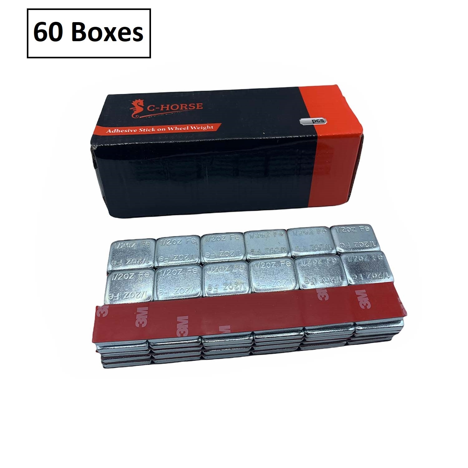 Stick-On Wheel Weights Zinc Coated - 0.50 oz Increments with 3M Adhesive Tape