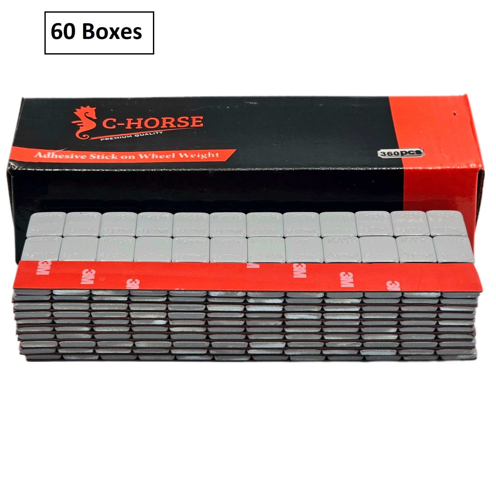 Stick-On Wheel Weights Gray Coated - 0.25 oz Increments with 3M Adhesive Tape
