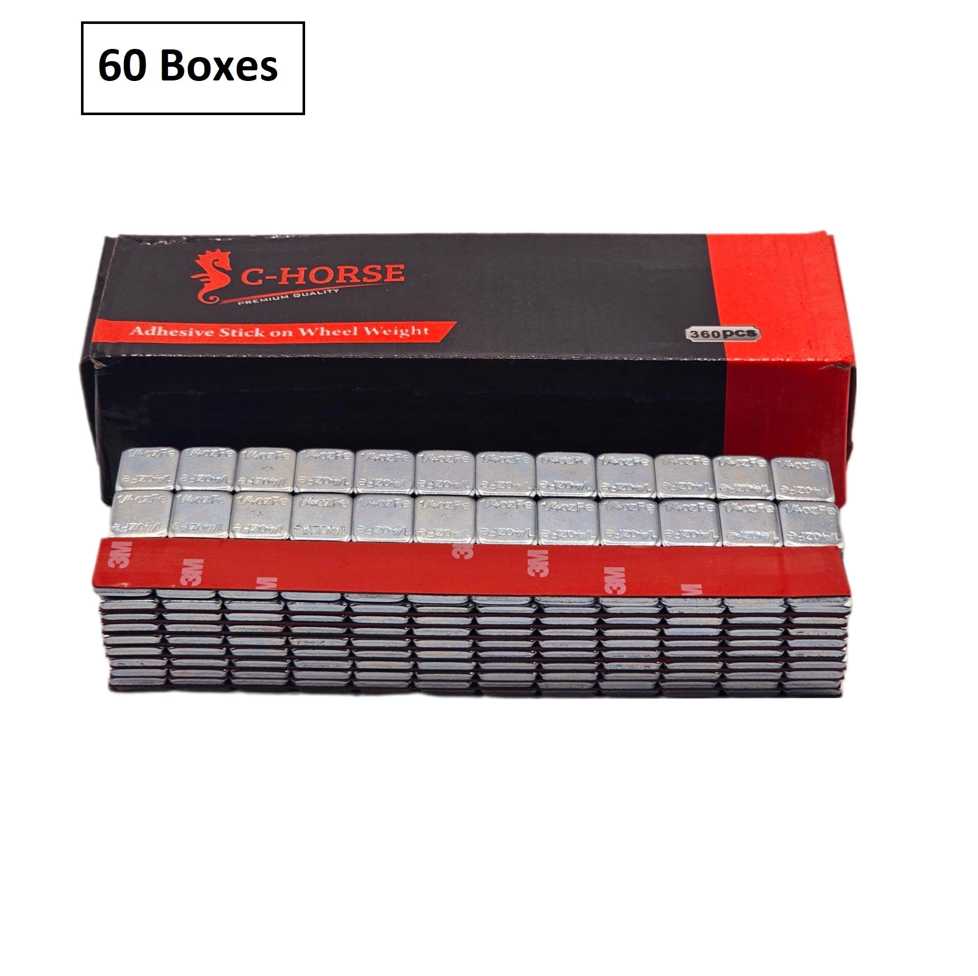 Stick-On Wheel Weights Zinc Coated - 0.25 oz Increments with 3M Adhesive Tape