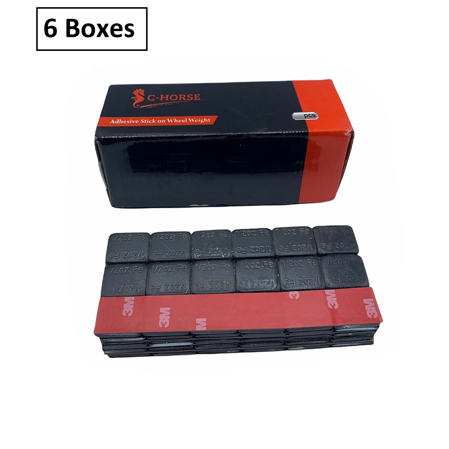 Stick-On Wheel Weights Black Coated - 0.50 oz Increments with 3M Adhesive Tape
