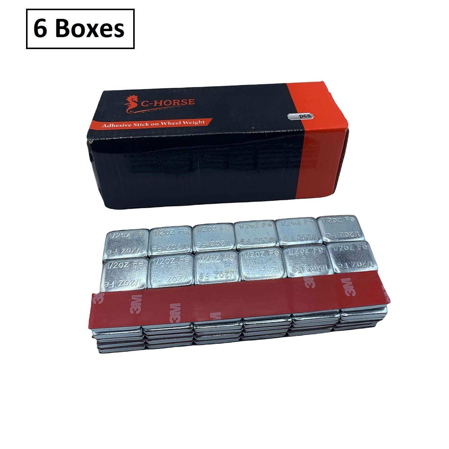 Stick-On Wheel Weights Zinc Coated - 0.50 oz Increments with 3M Adhesive Tape