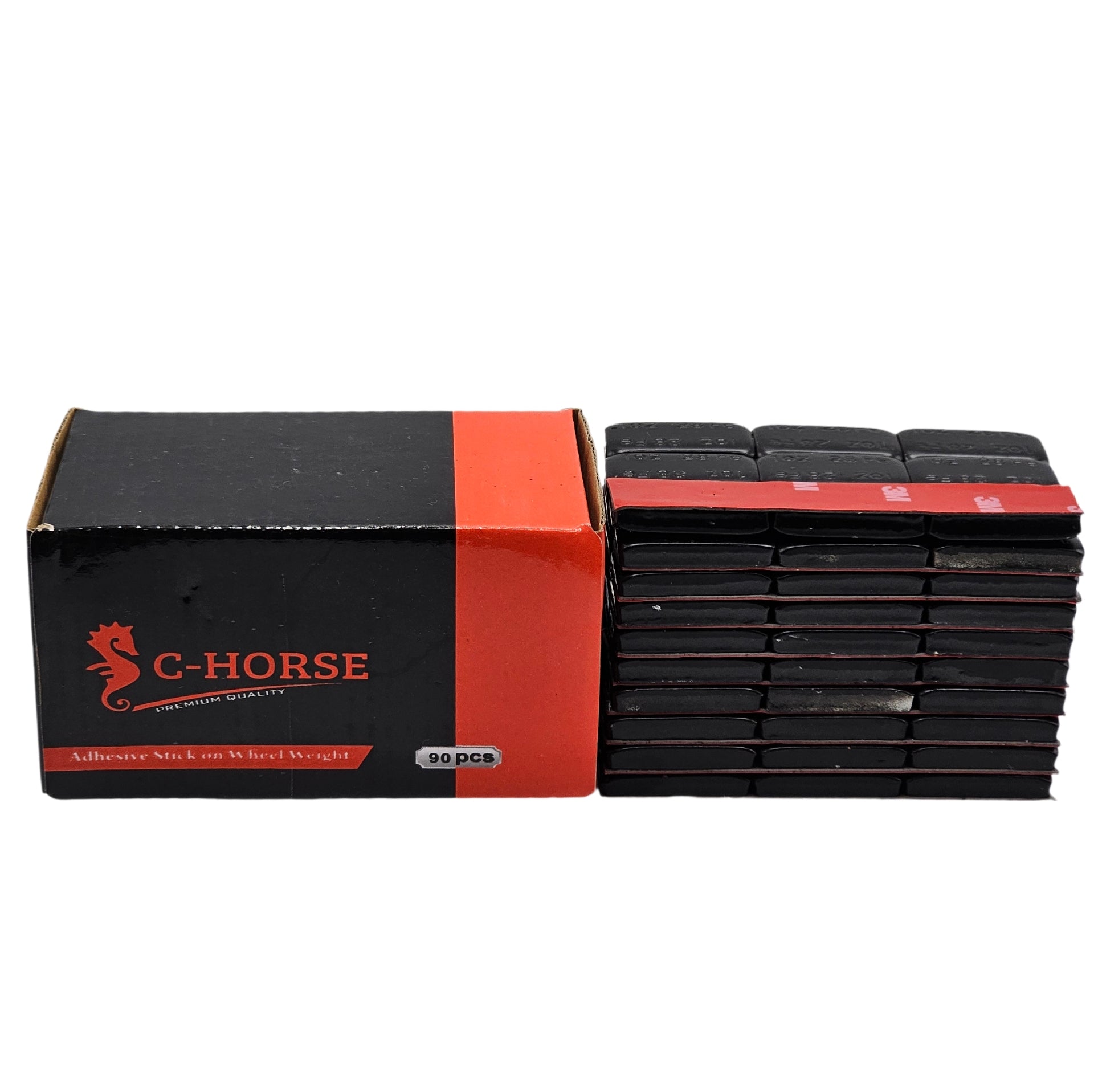 C-HORSE Stick-On Self-Adhesive Wheel Weights – Black Coated – 1 oz Increments – 3M Adhesive Tape