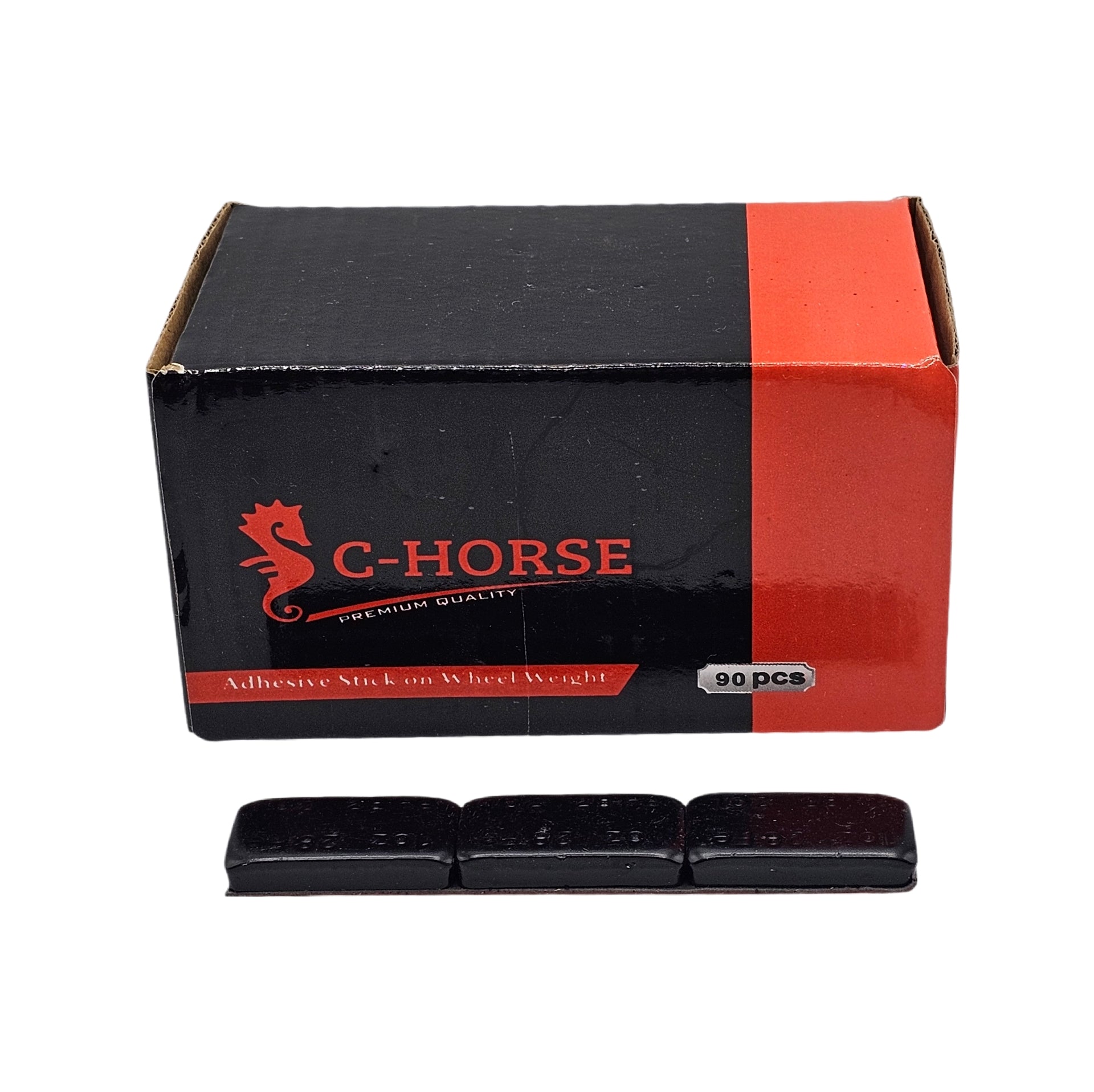 C-HORSE Stick-On Self-Adhesive Wheel Weights – Black Coated – 1 oz Increments – 3M Adhesive Tape