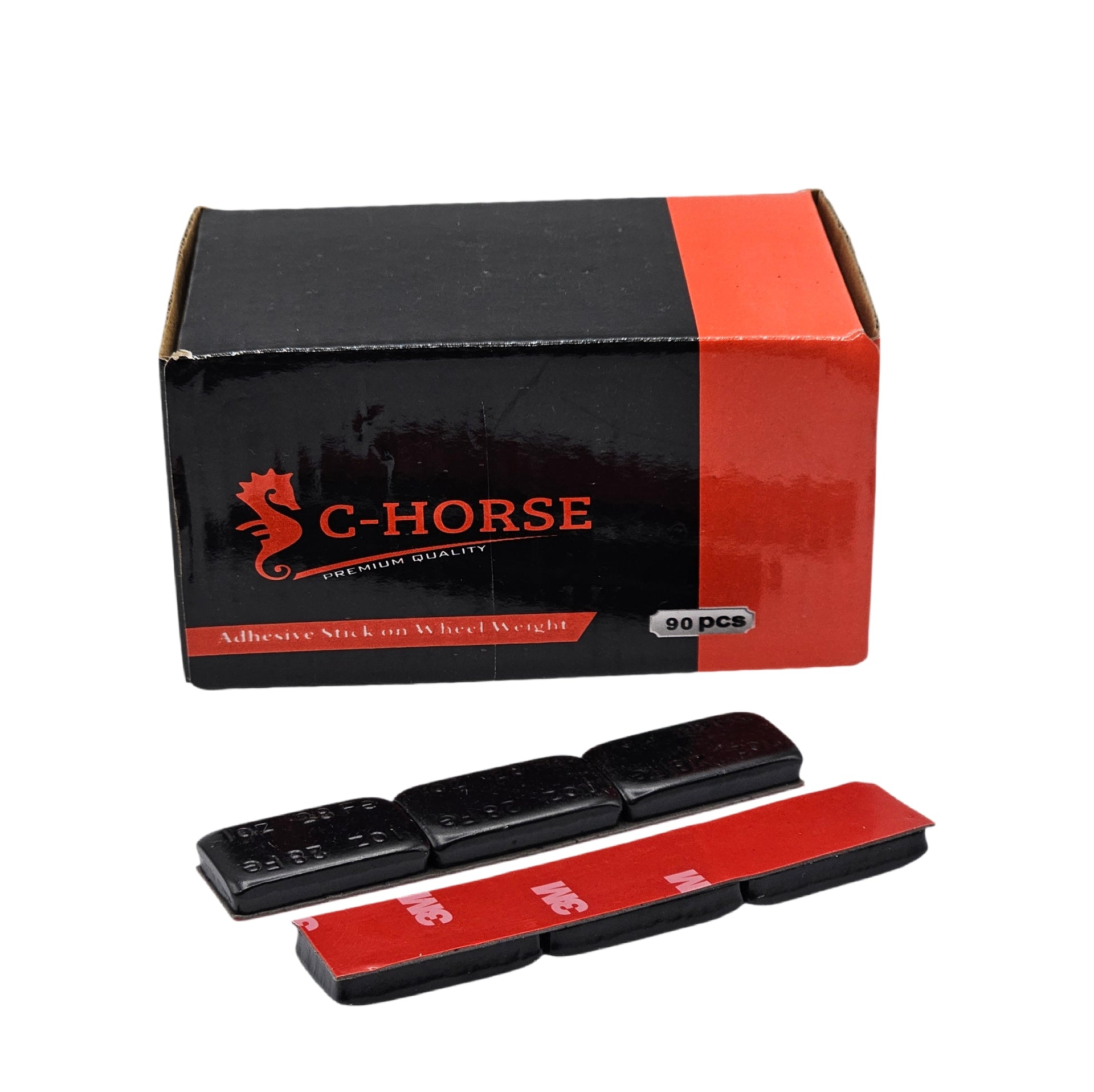 C-HORSE Stick-On Self-Adhesive Wheel Weights – Black Coated – 1 oz Increments – 3M Adhesive Tape
