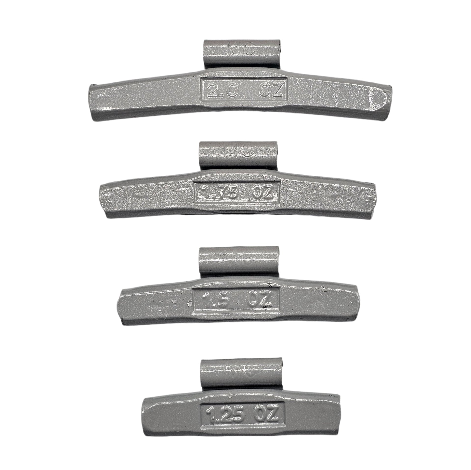 100-Piece Clip-On Wheel Weight Kit MC Style - Gray Coated Assortment 1.25-2.00 oz