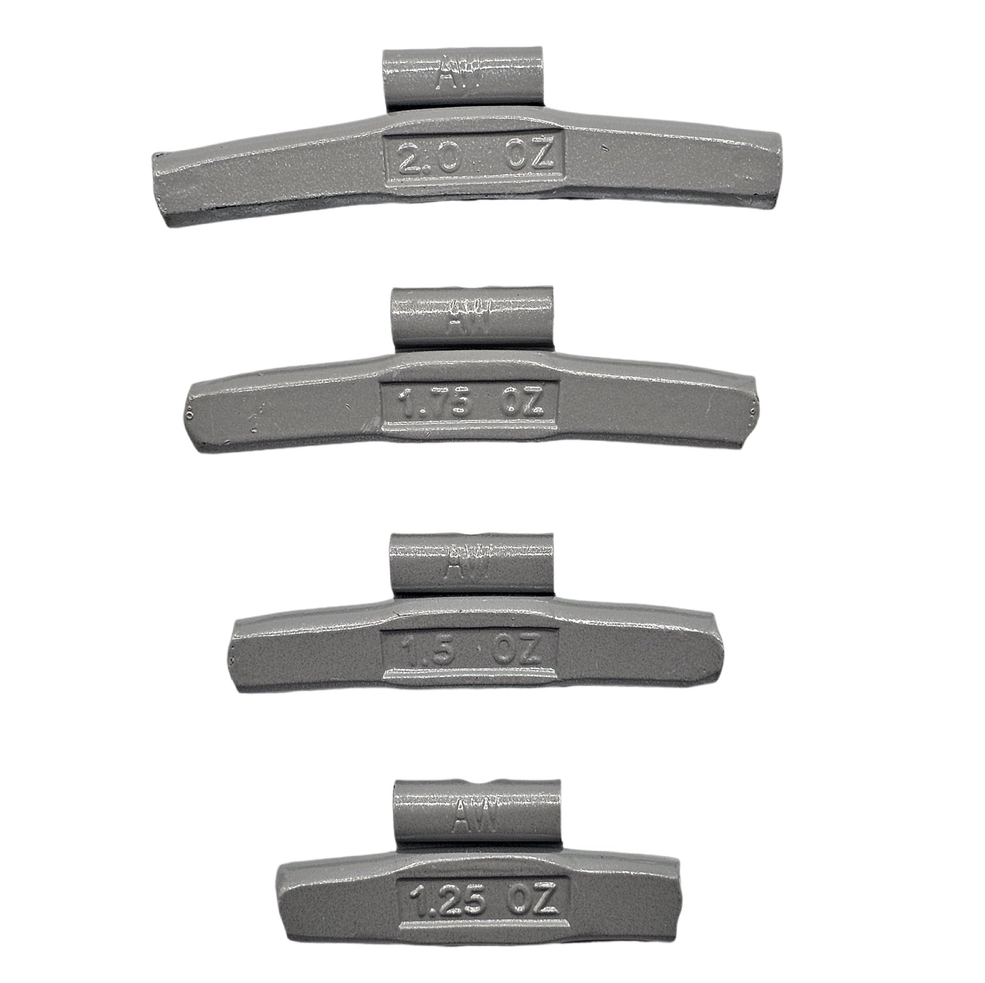 100-Piece Clip-On Wheel Weight Kit AW Style - Gray Coated Assortment 1.25-2.00 oz