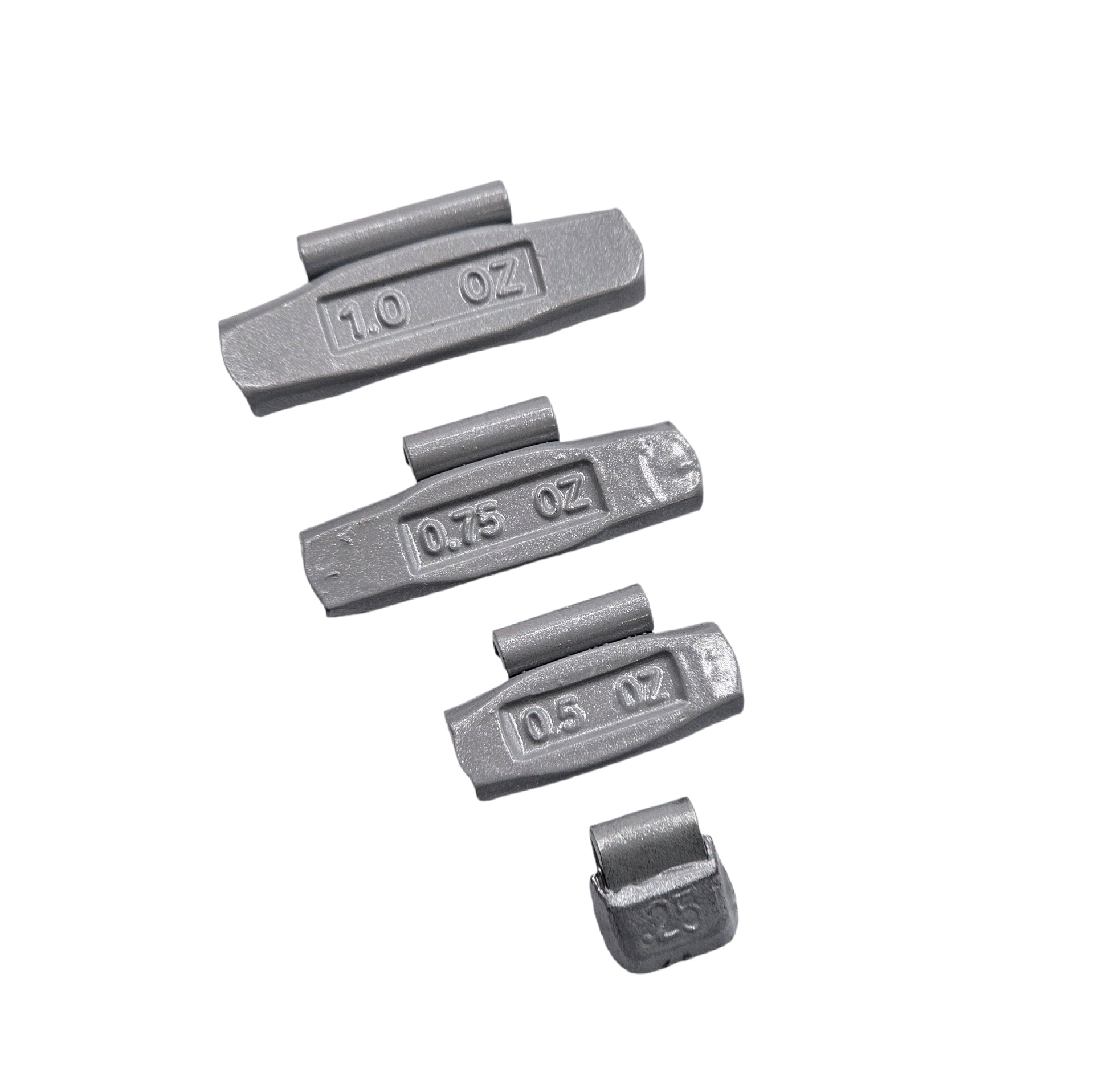 C‑HORSE 100-Piece Assortment Clip-On Wheel Weight Kit – P Style – Gray Coated – 0.25 oz, 0.50 oz, 0.75 oz, 1.00 oz