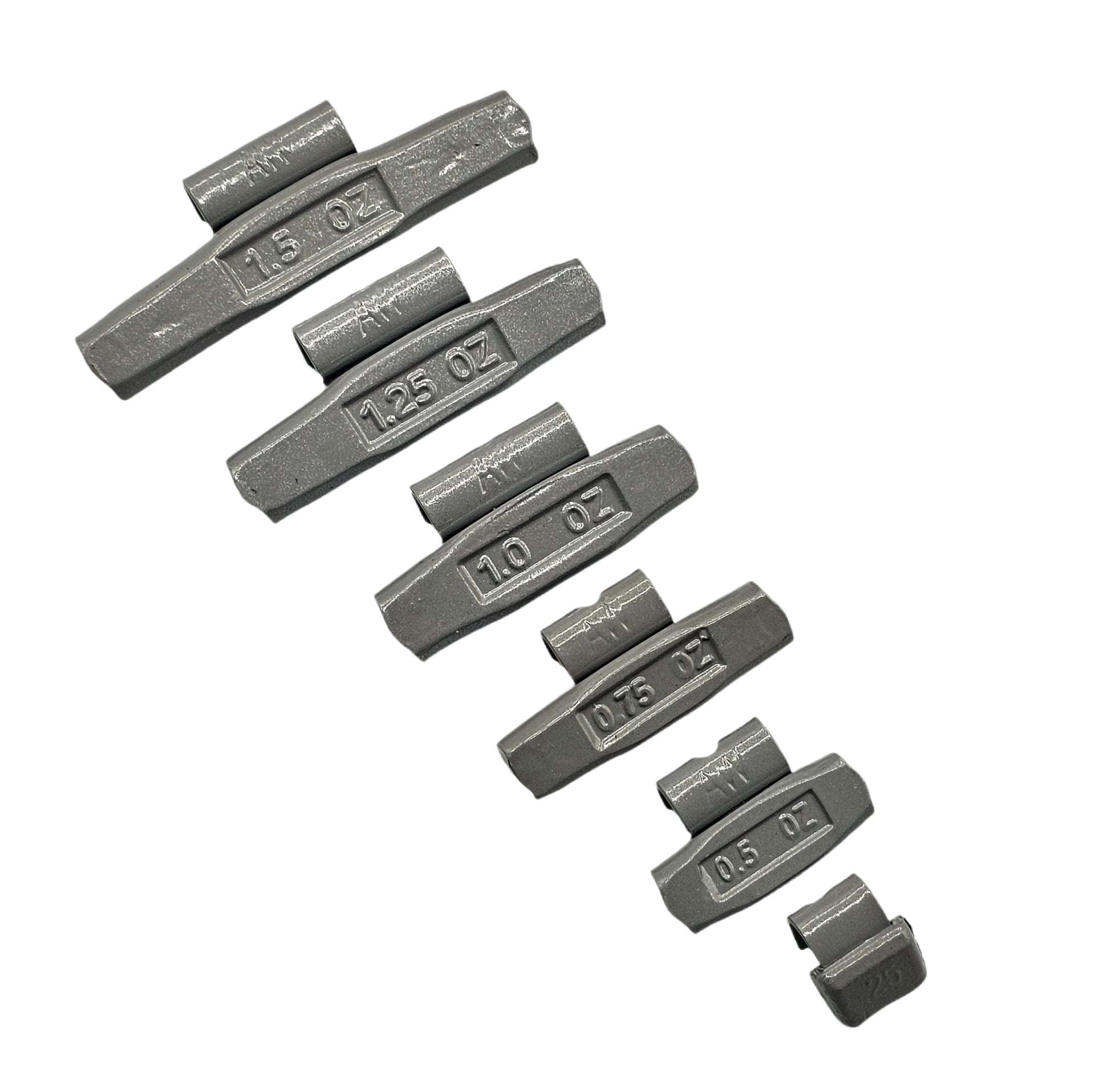 150pc AW Clip-On Wheel Weight Assortment - 0.25-1.50oz Gray Coated