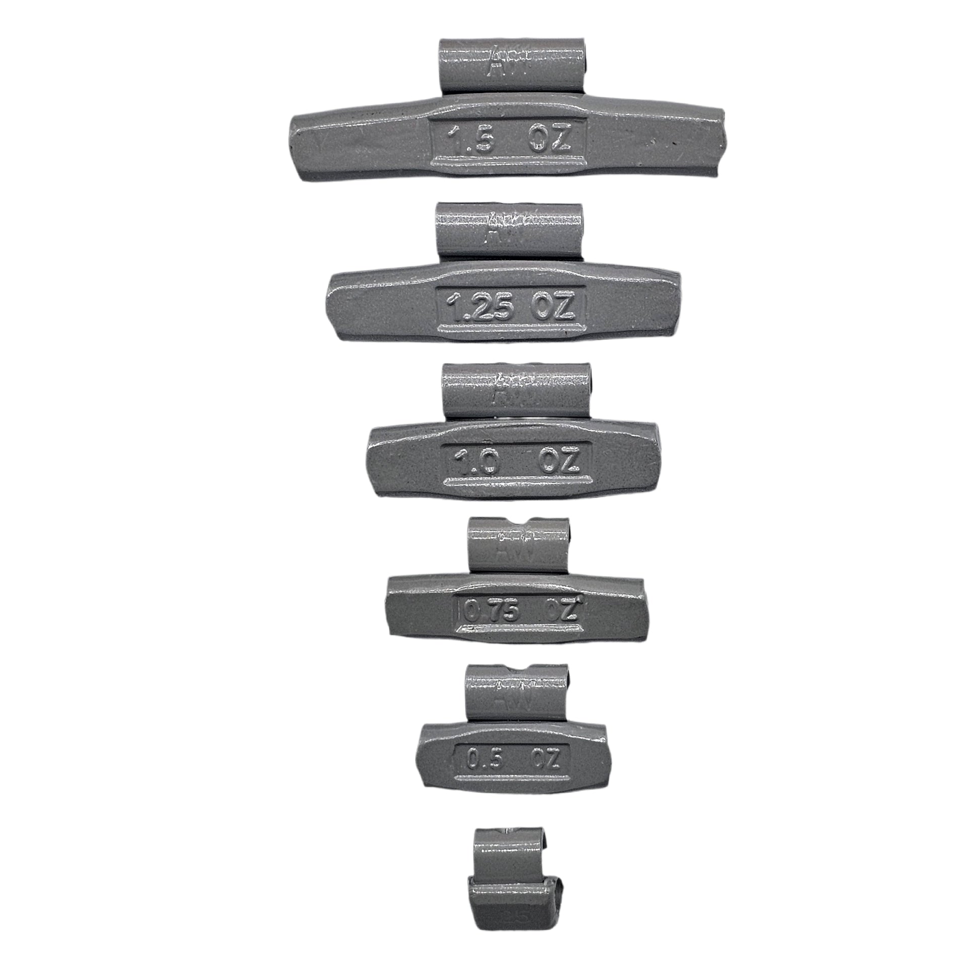 150pc AW Clip-On Wheel Weight Assortment - 0.25-1.50oz Gray Coated