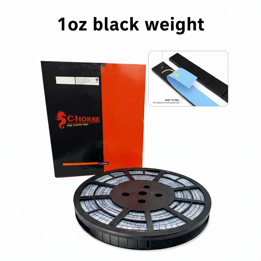 Stick-On Black Wheel Weight Roll - 1 oz Segments 180pc Blue Tape