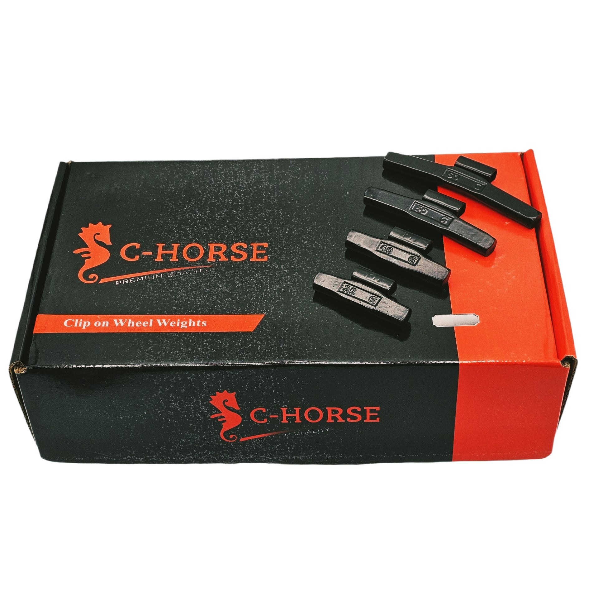 C-HORSE 100-Piece Clip-On Wheel Weight Assortment - FN Style, Black Coated 35-60gr = 1.25-2.00oz
