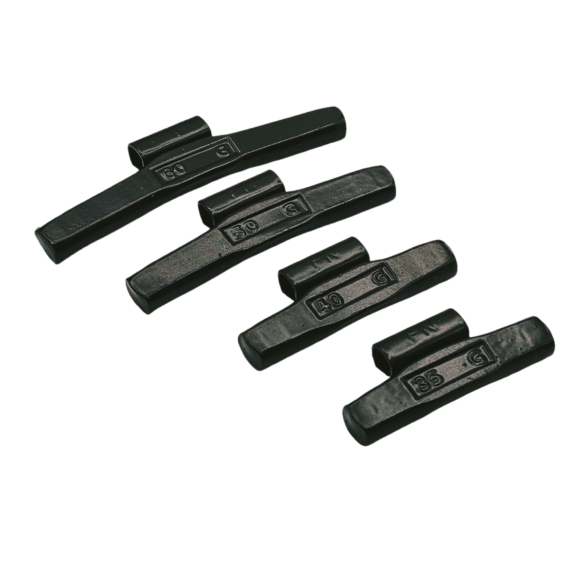 C-HORSE 100-Piece Clip-On Wheel Weight Assortment - FN Style, Black Coated 35-60gr = 1.25-2.00oz