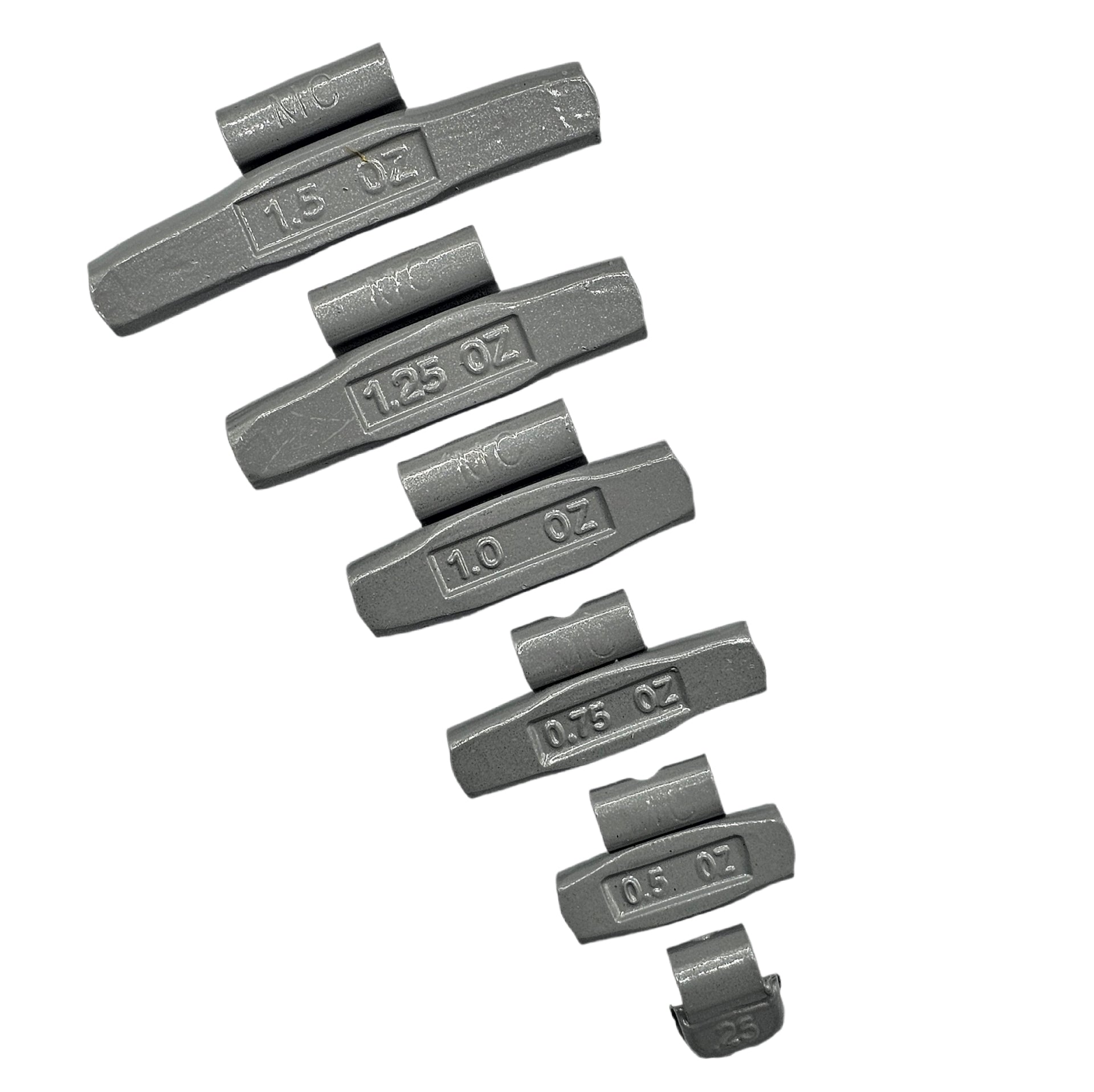 150pc MC Clip-On Wheel Weight Assortment - 0.25-1.50oz Gray Coated