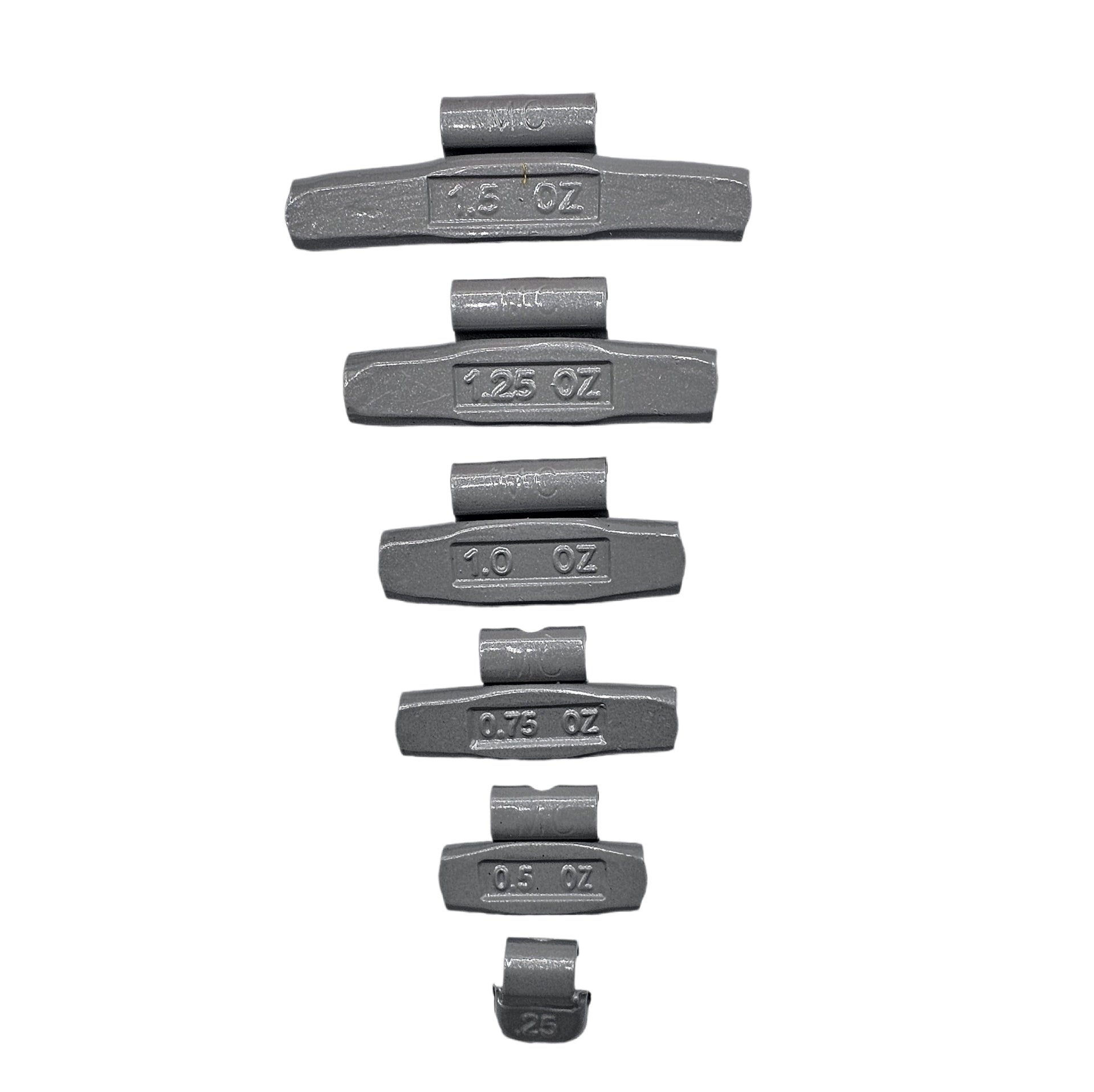 150pc MC Clip-On Wheel Weight Assortment - 0.25-1.50oz Gray Coated