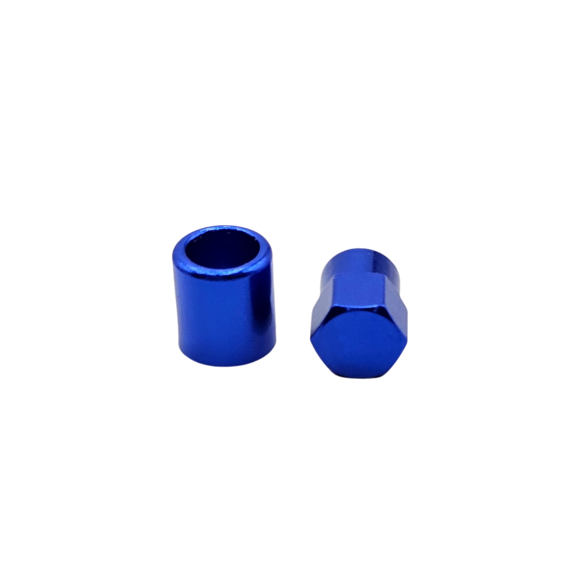 Blue Aluminum Valve Sleeve & Cap Set - TR413 Snap-In 0.305"-32