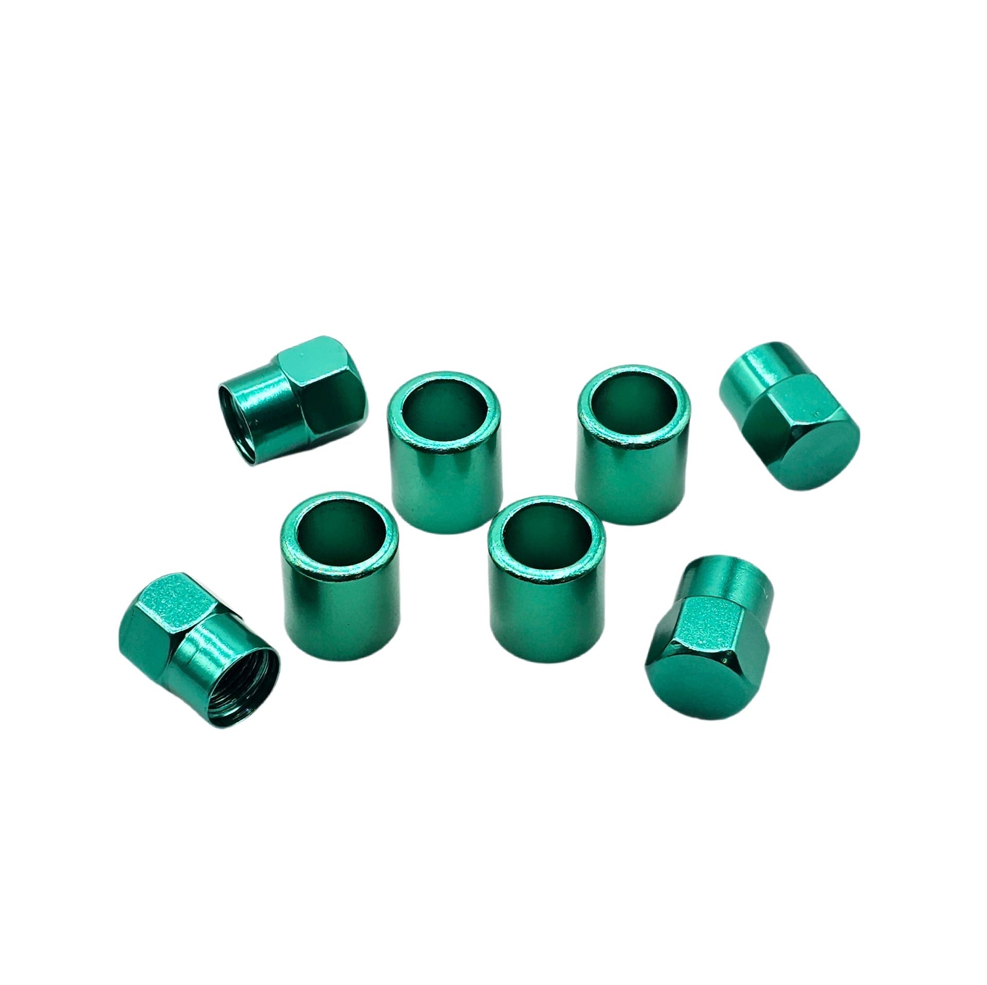 Green Aluminum Valve Sleeve & Cap Set - TR413 Snap-In 0.305"-32