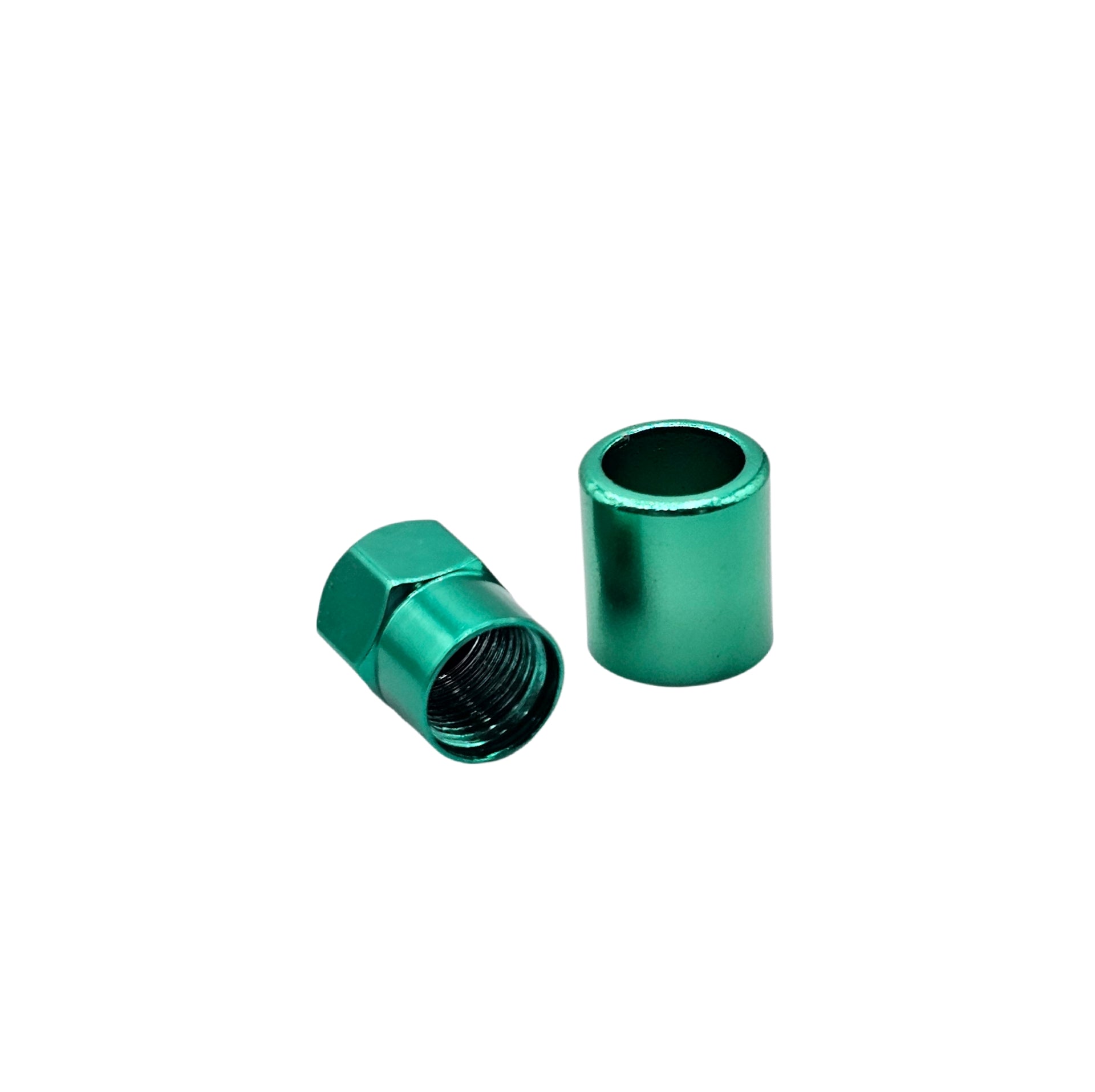 Green Aluminum Valve Sleeve & Cap Set - TR413 Snap-In 0.305"-32