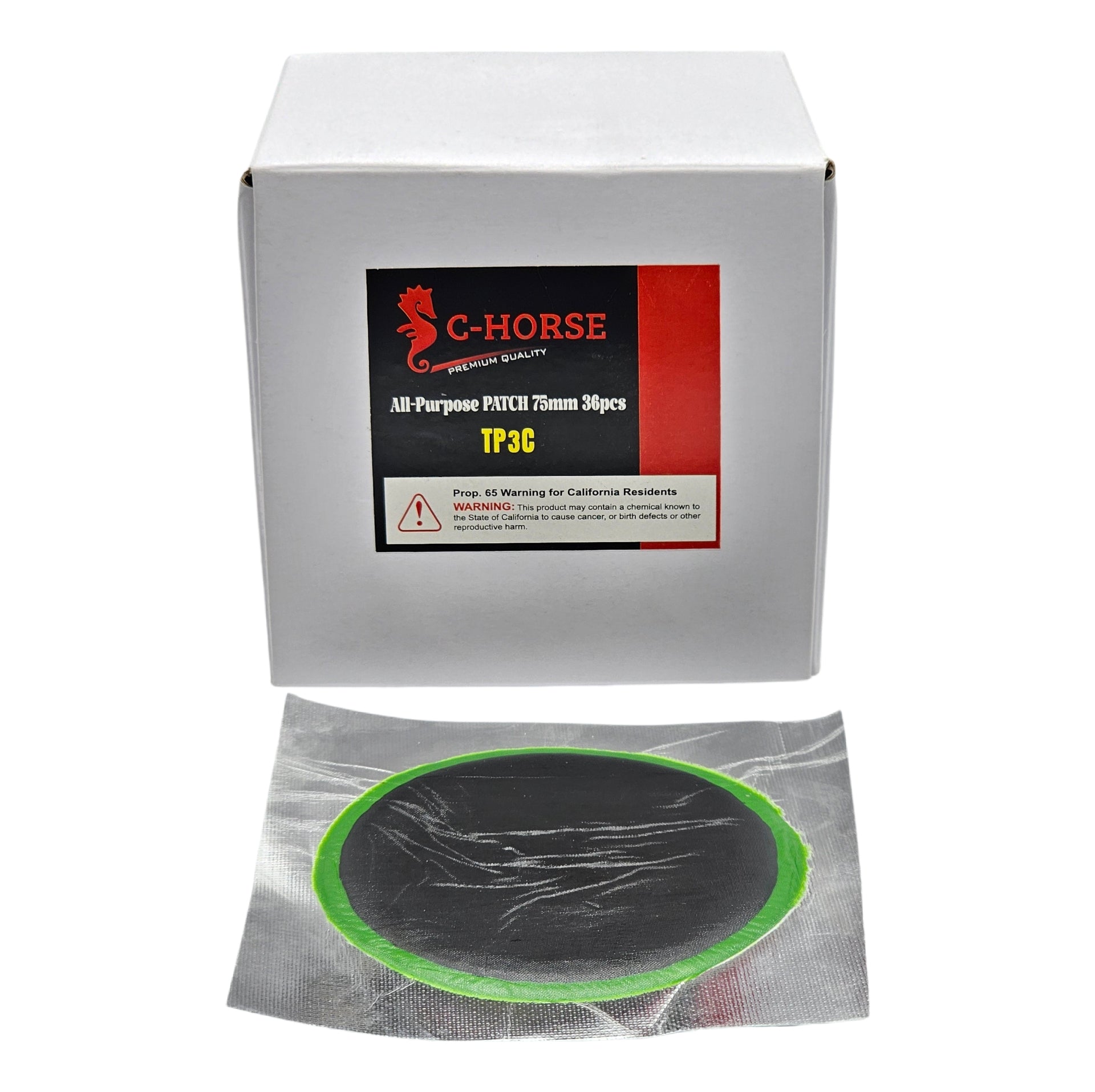 75mm Round Radial Tire Patch - C-HORSE Large Repair Patch (36-Pack)